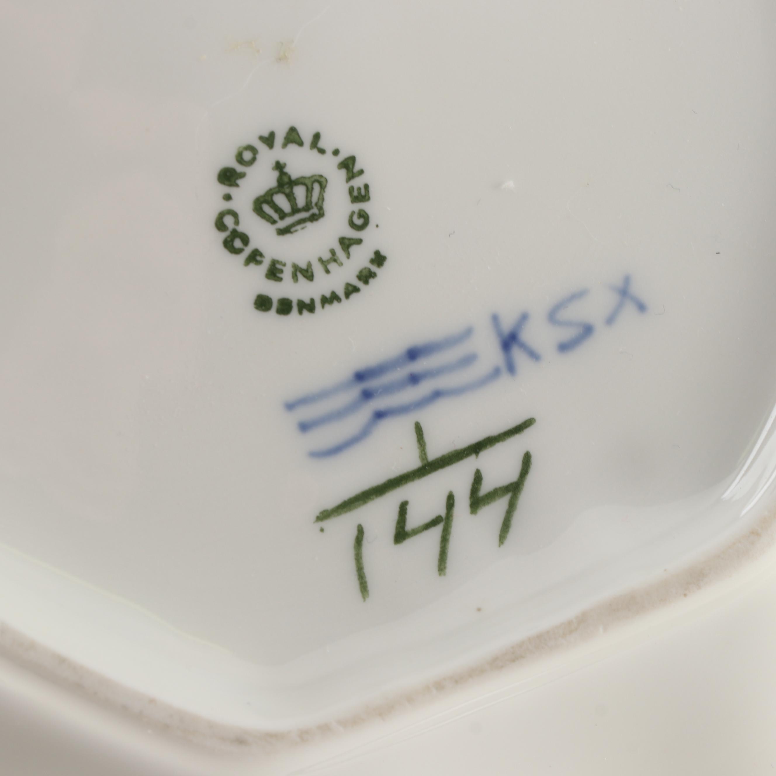 Royal Copenhagen Porcelain "Blue Fluted Plain" and "Tranquebar Blue" Serveware