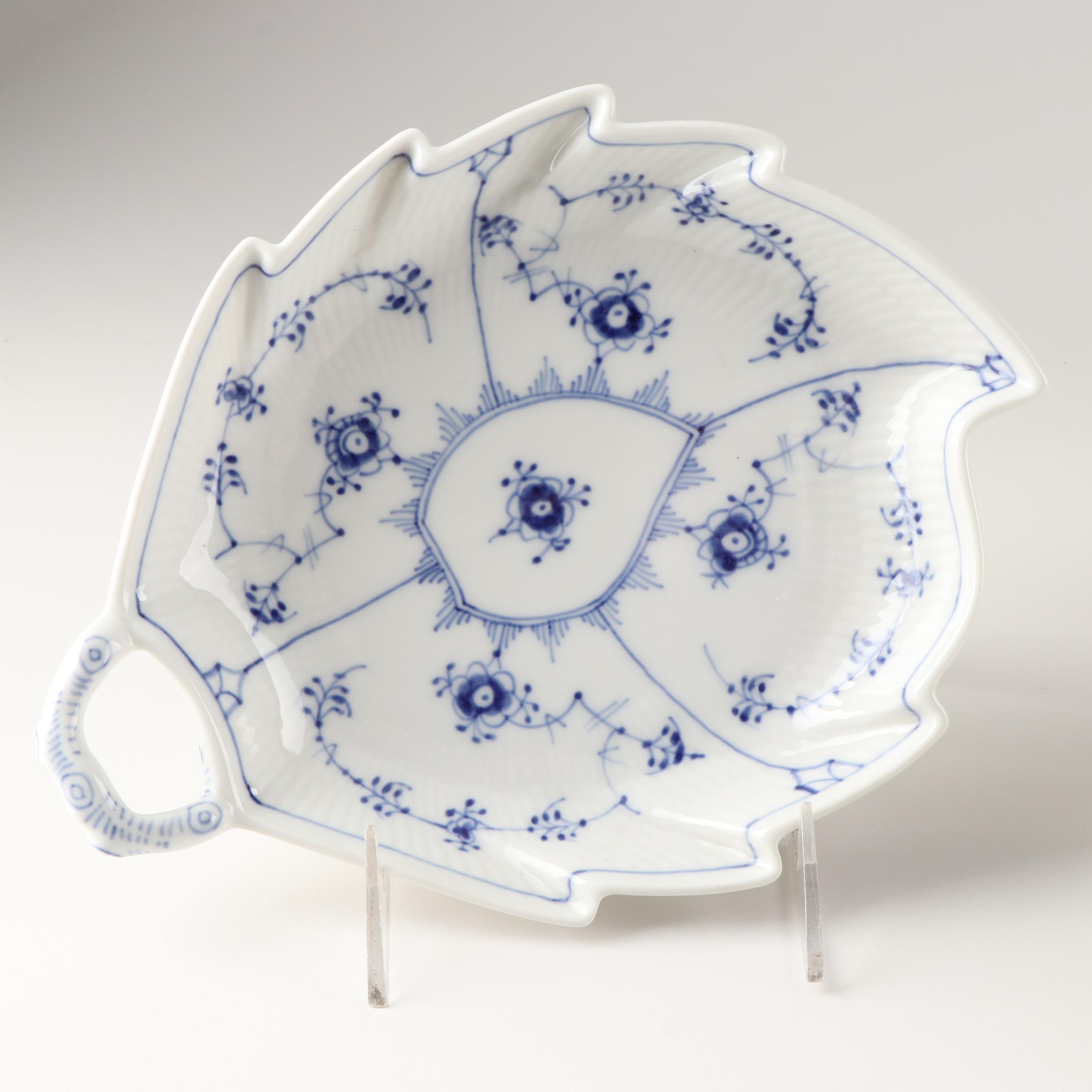 Royal Copenhagen Porcelain "Blue Fluted Plain" and "Tranquebar Blue" Serveware