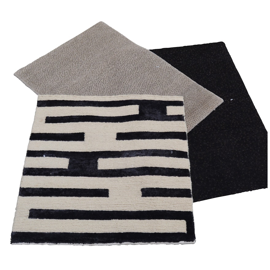 Hand-Knotted Nepalese TIbetan Wool and Silk Accent Rugs from The Rug Gallery