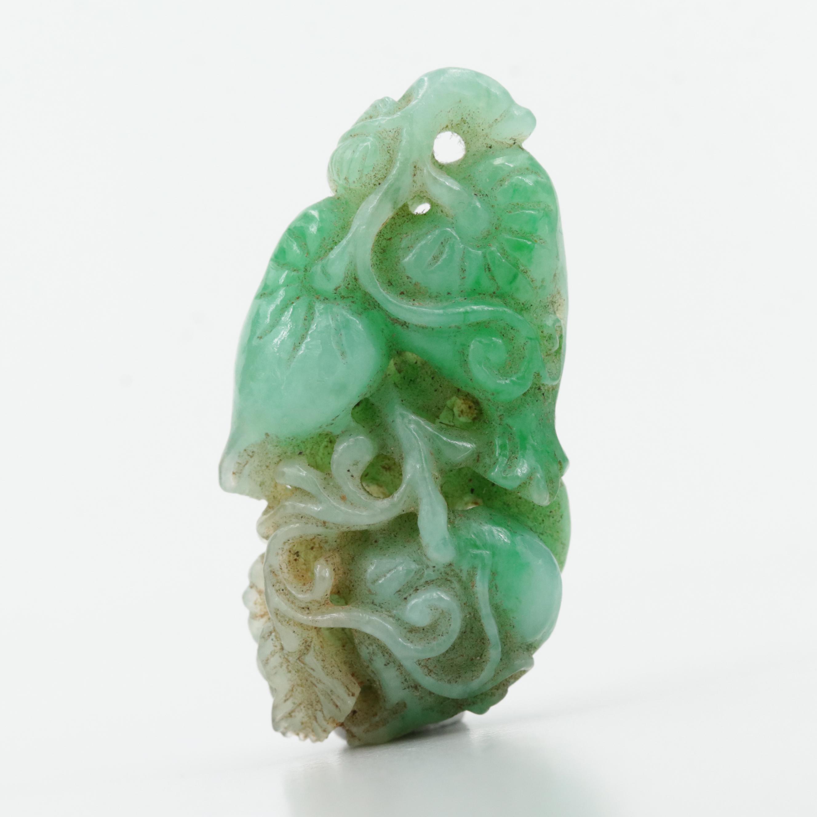 Chinese Loose Carved Jadeite Stone