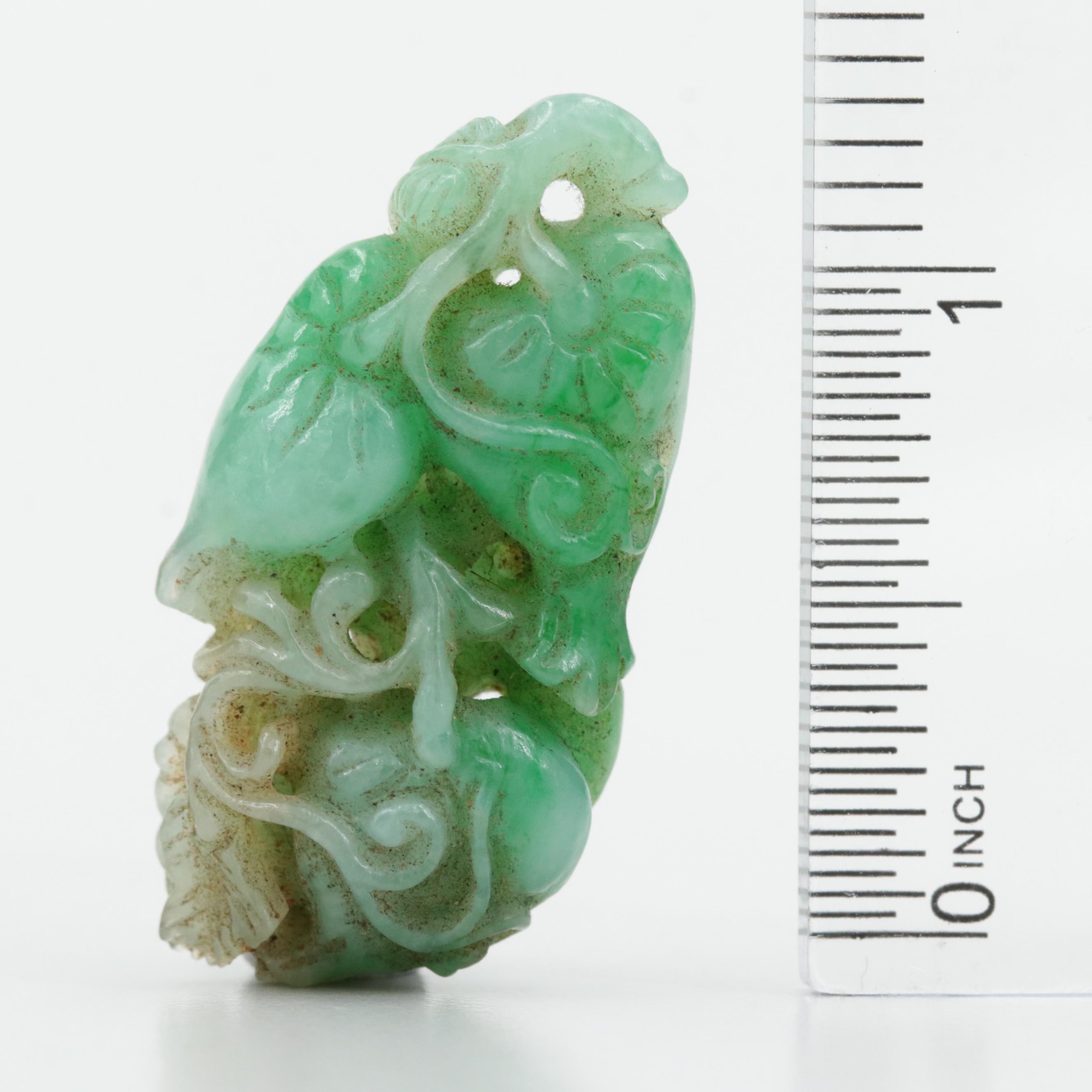 Chinese Loose Carved Jadeite Stone
