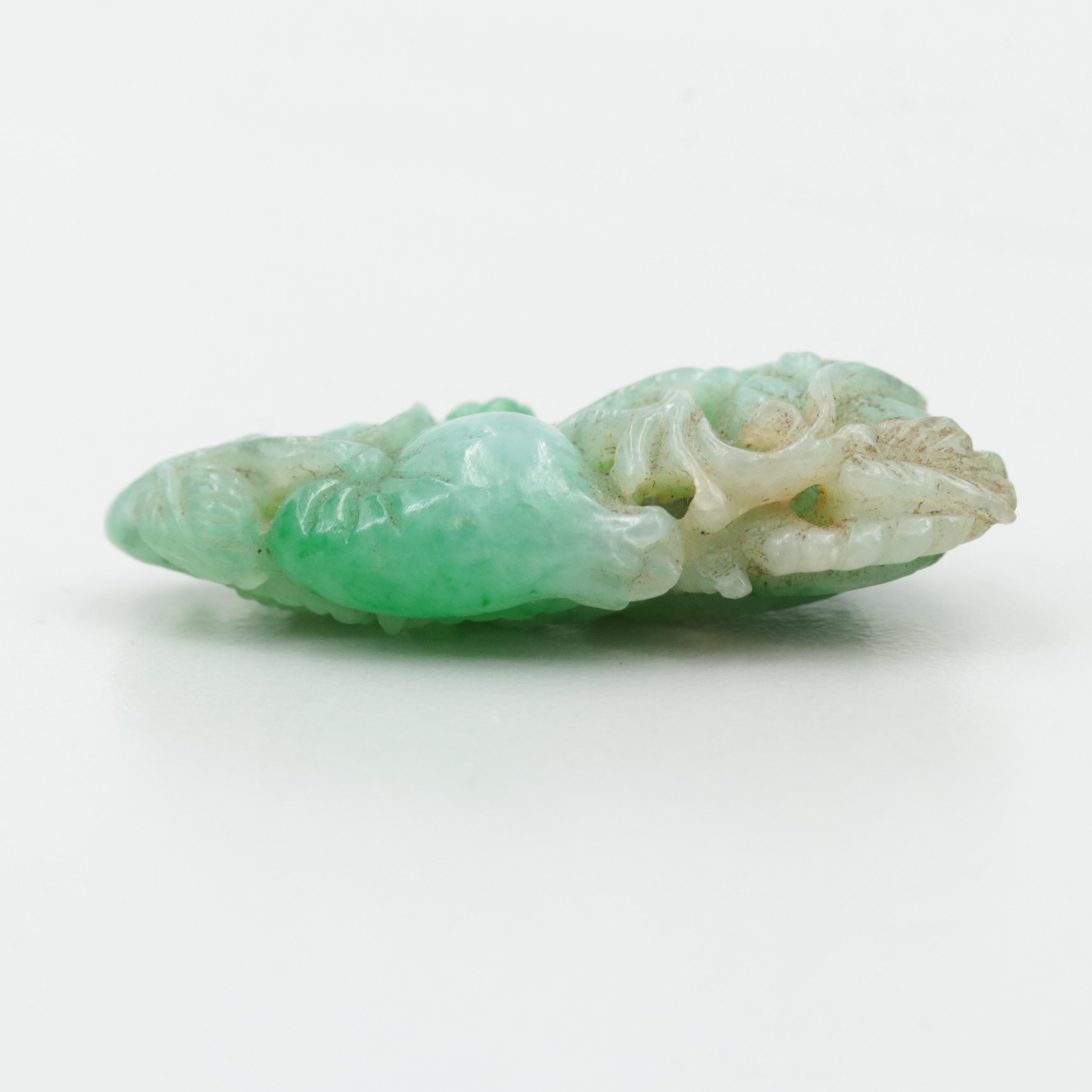 Chinese Loose Carved Jadeite Stone