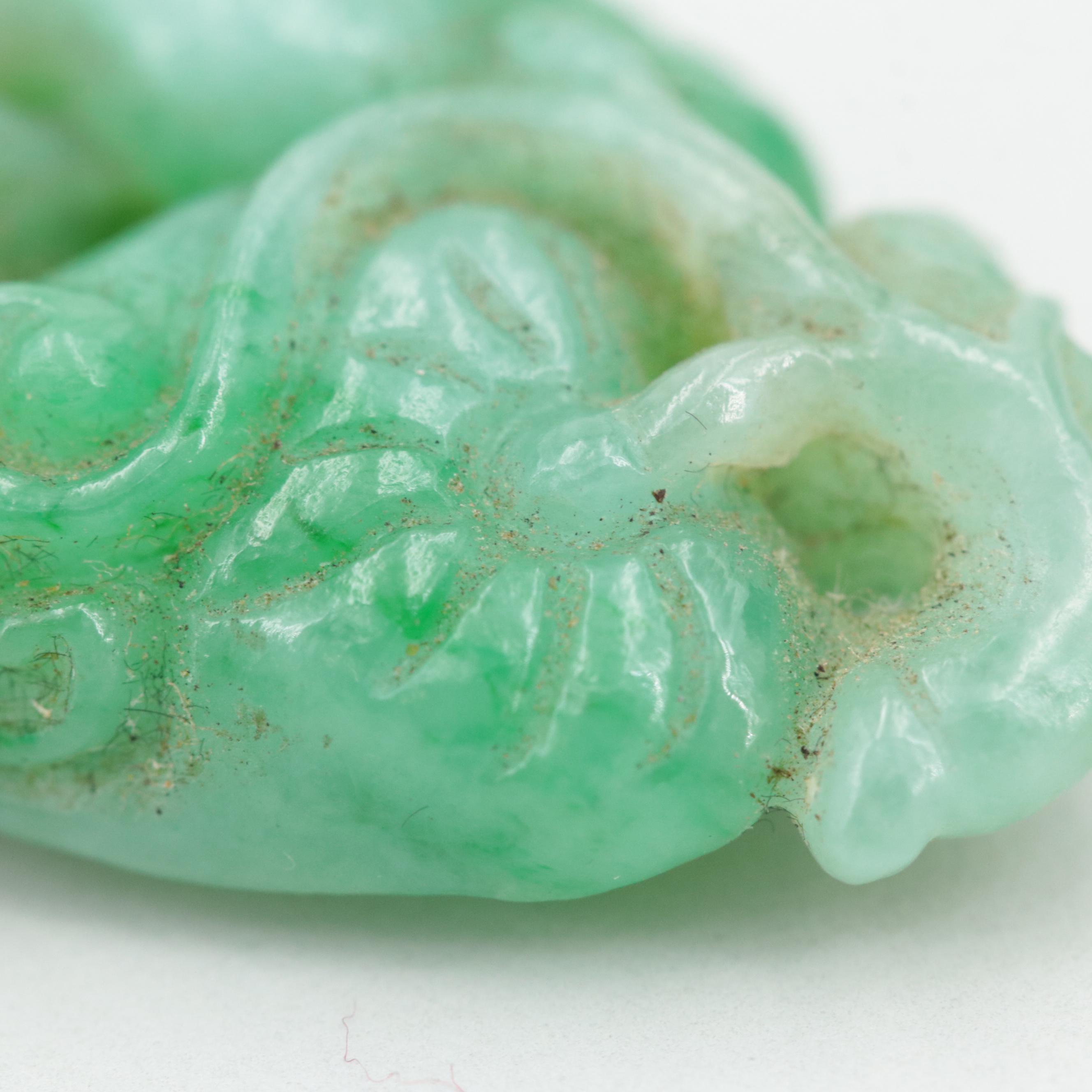 Chinese Loose Carved Jadeite Stone