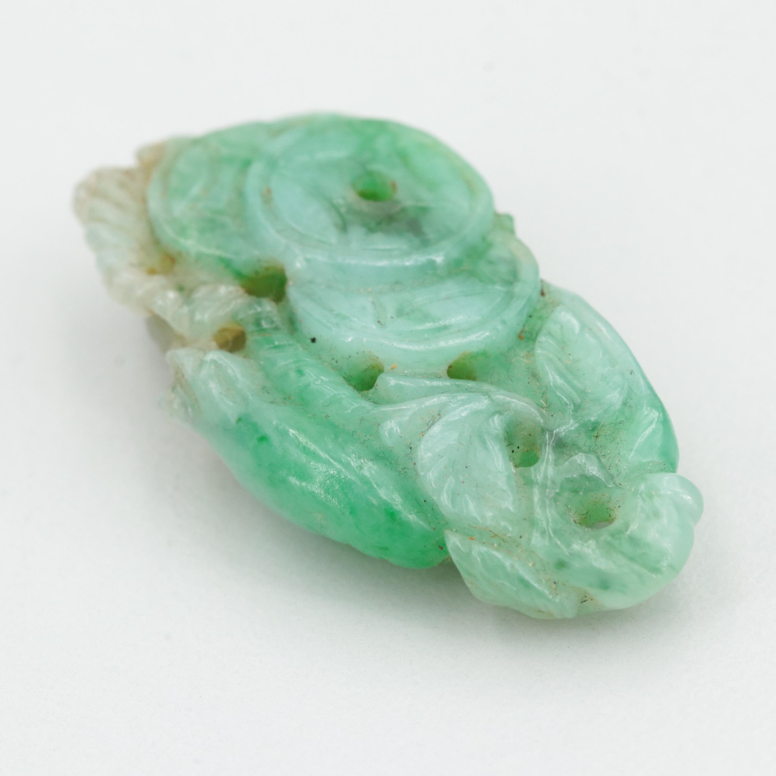 Chinese Loose Carved Jadeite Stone