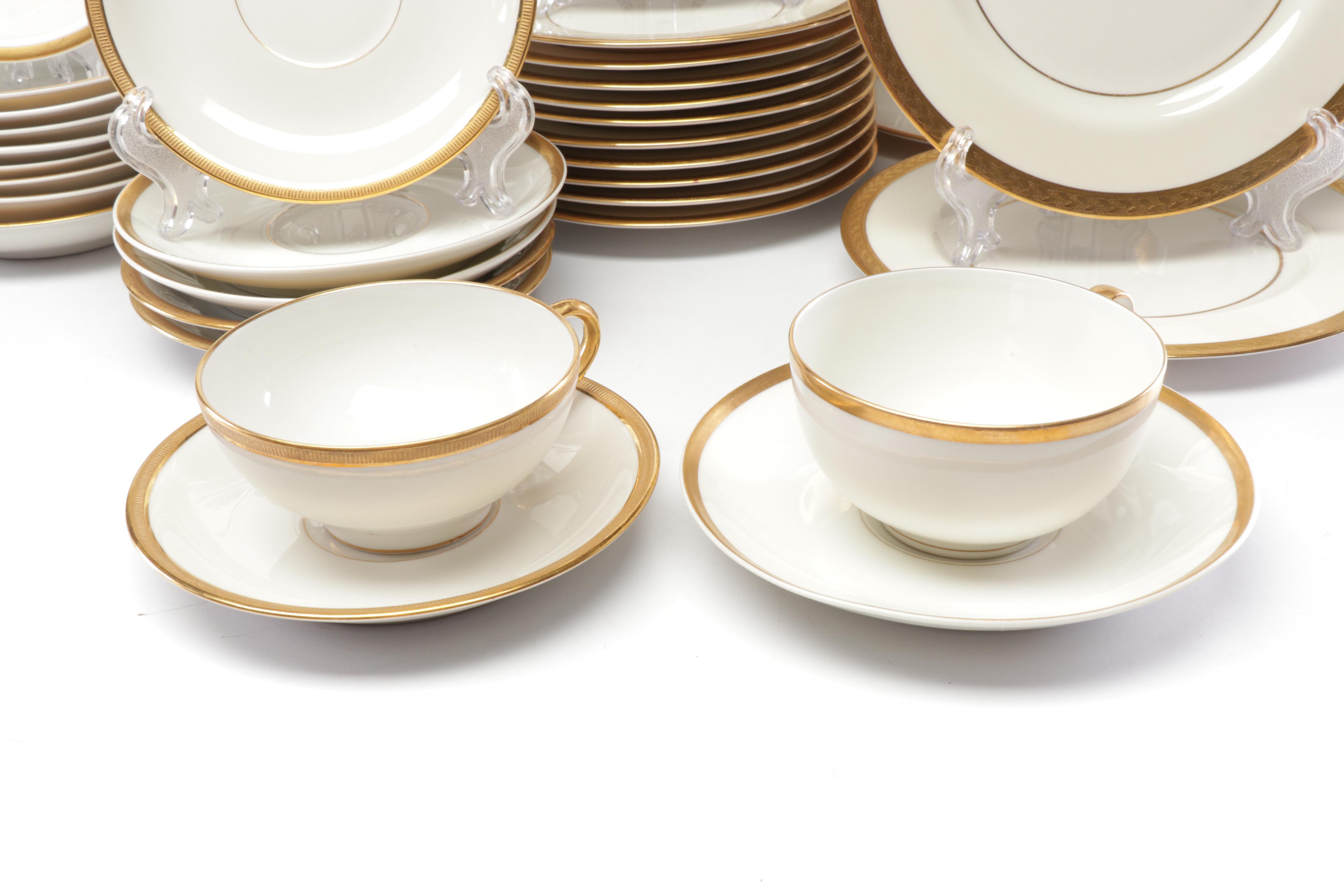 Haviland, Lenox and Wm Guerin & Co Gold Rimmed Porcelain Dishes