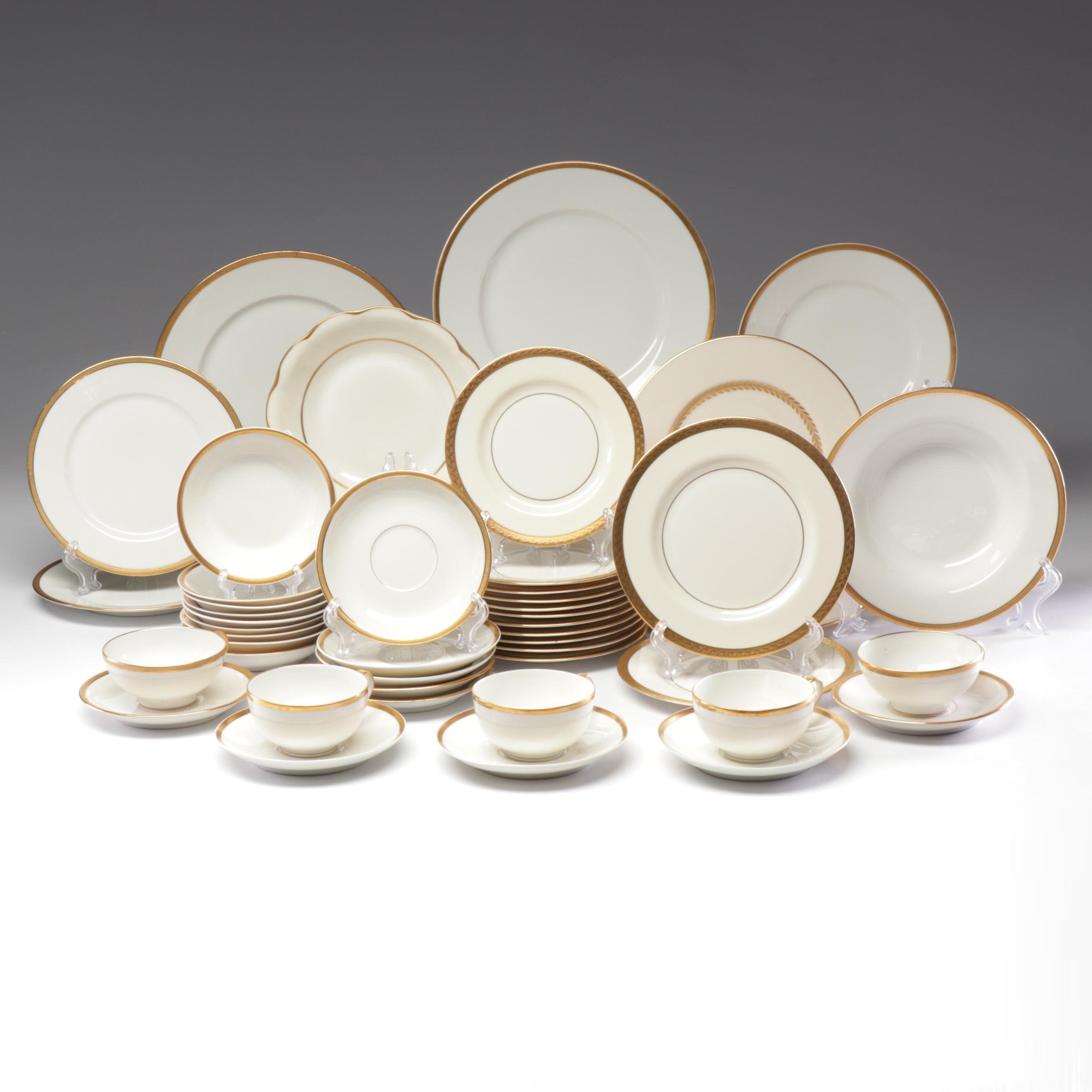 Haviland, Lenox and Wm Guerin & Co Gold Rimmed Porcelain Dishes