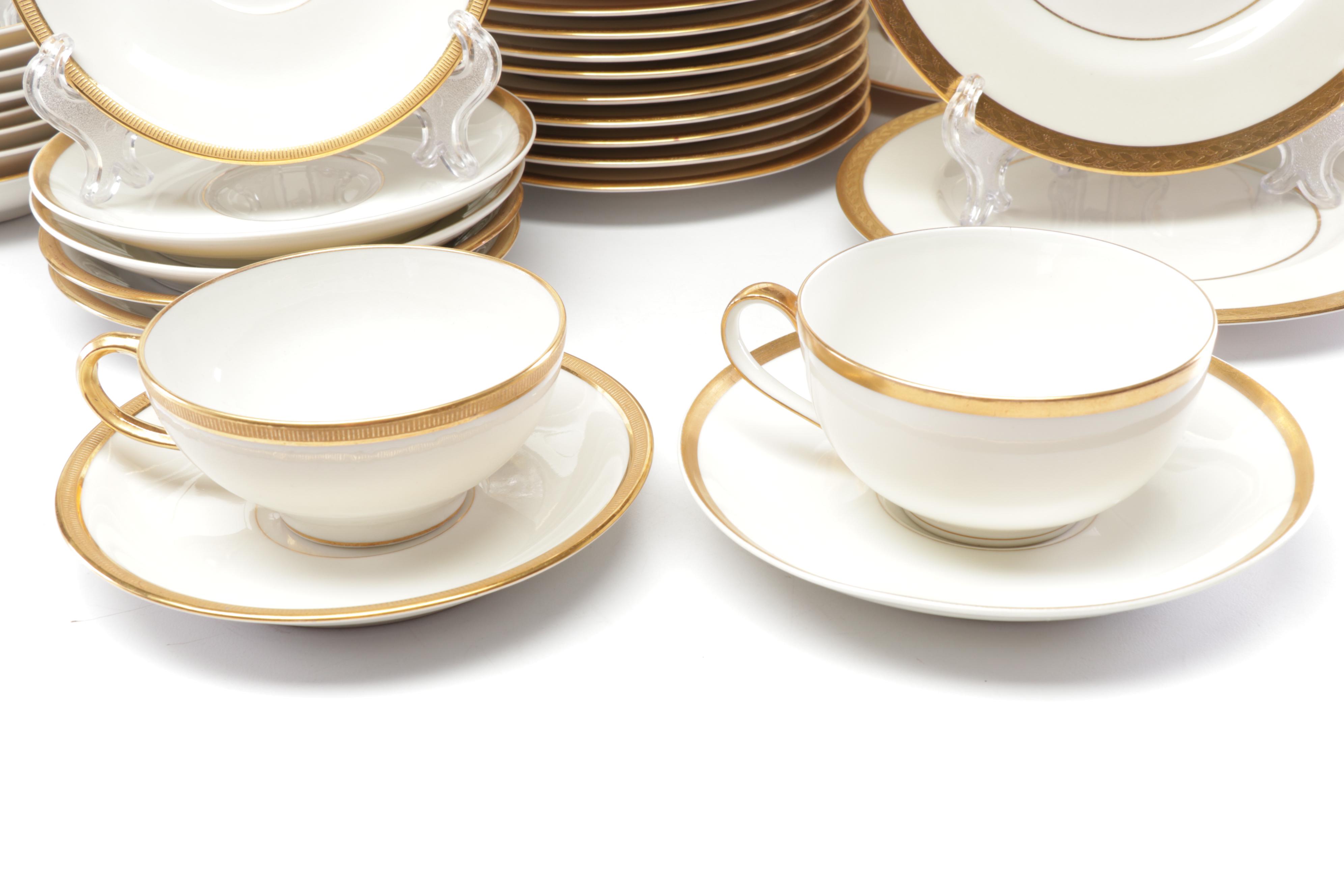 Haviland, Lenox and Wm Guerin & Co Gold Rimmed Porcelain Dishes