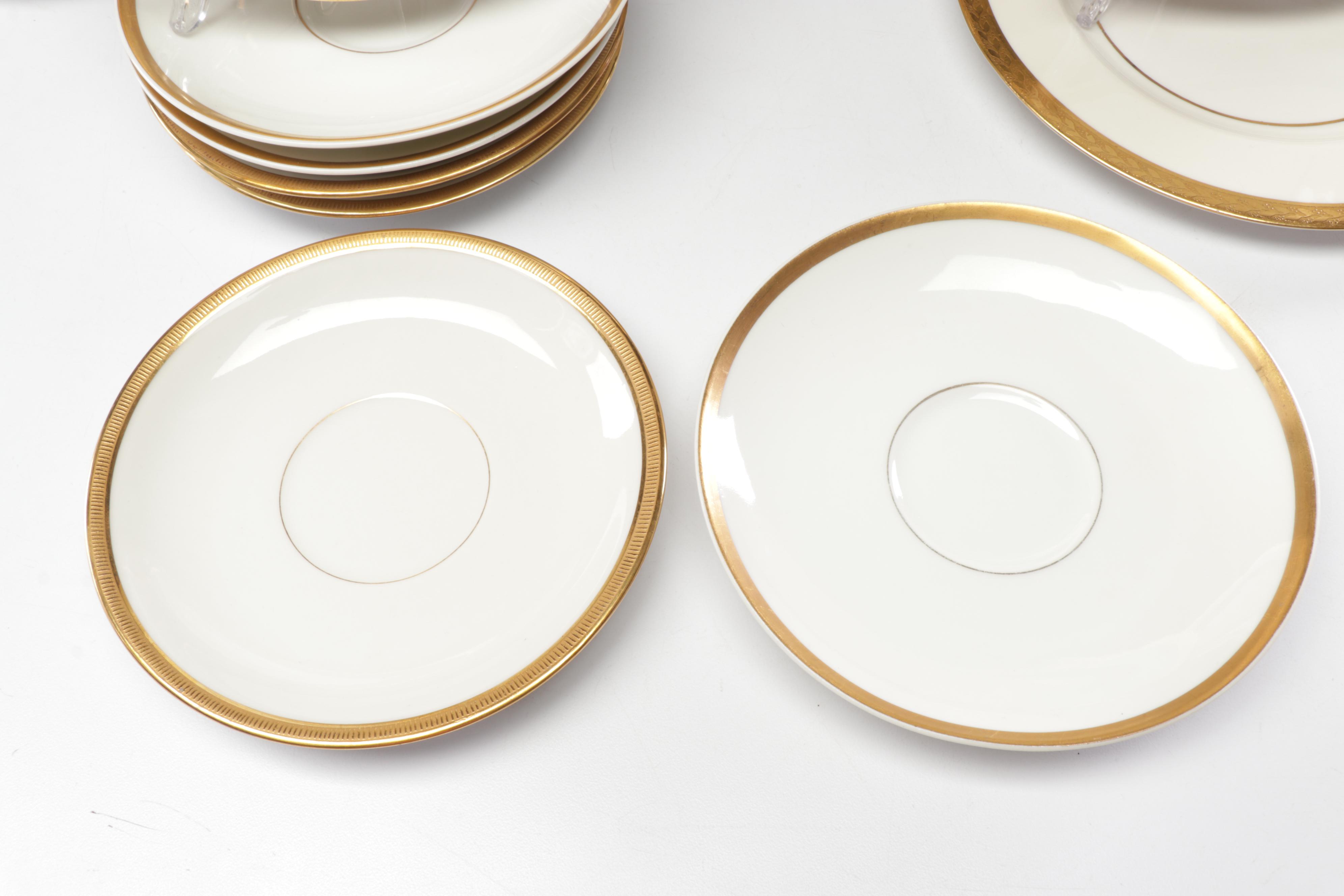 Haviland, Lenox and Wm Guerin & Co Gold Rimmed Porcelain Dishes