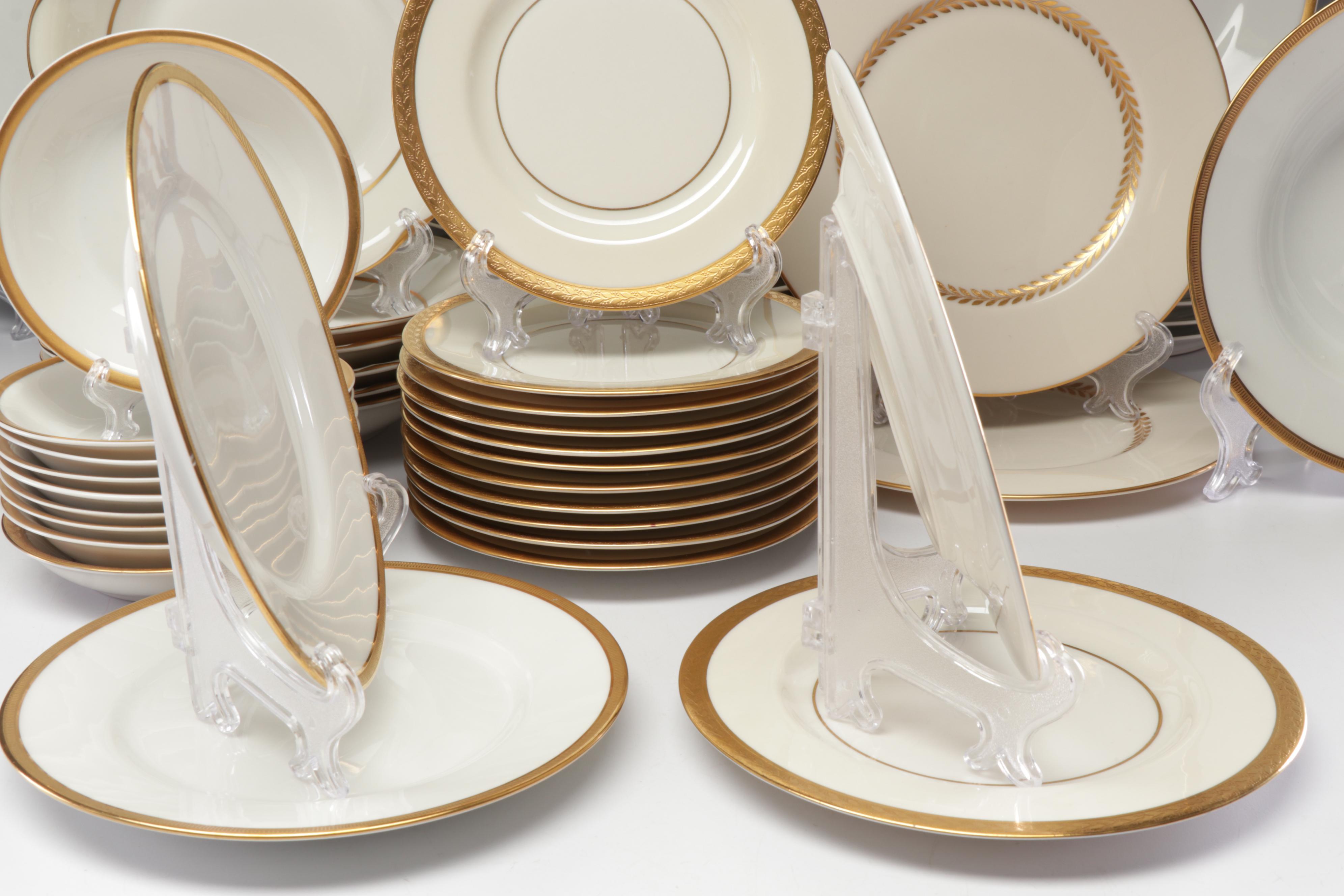 Haviland, Lenox and Wm Guerin & Co Gold Rimmed Porcelain Dishes