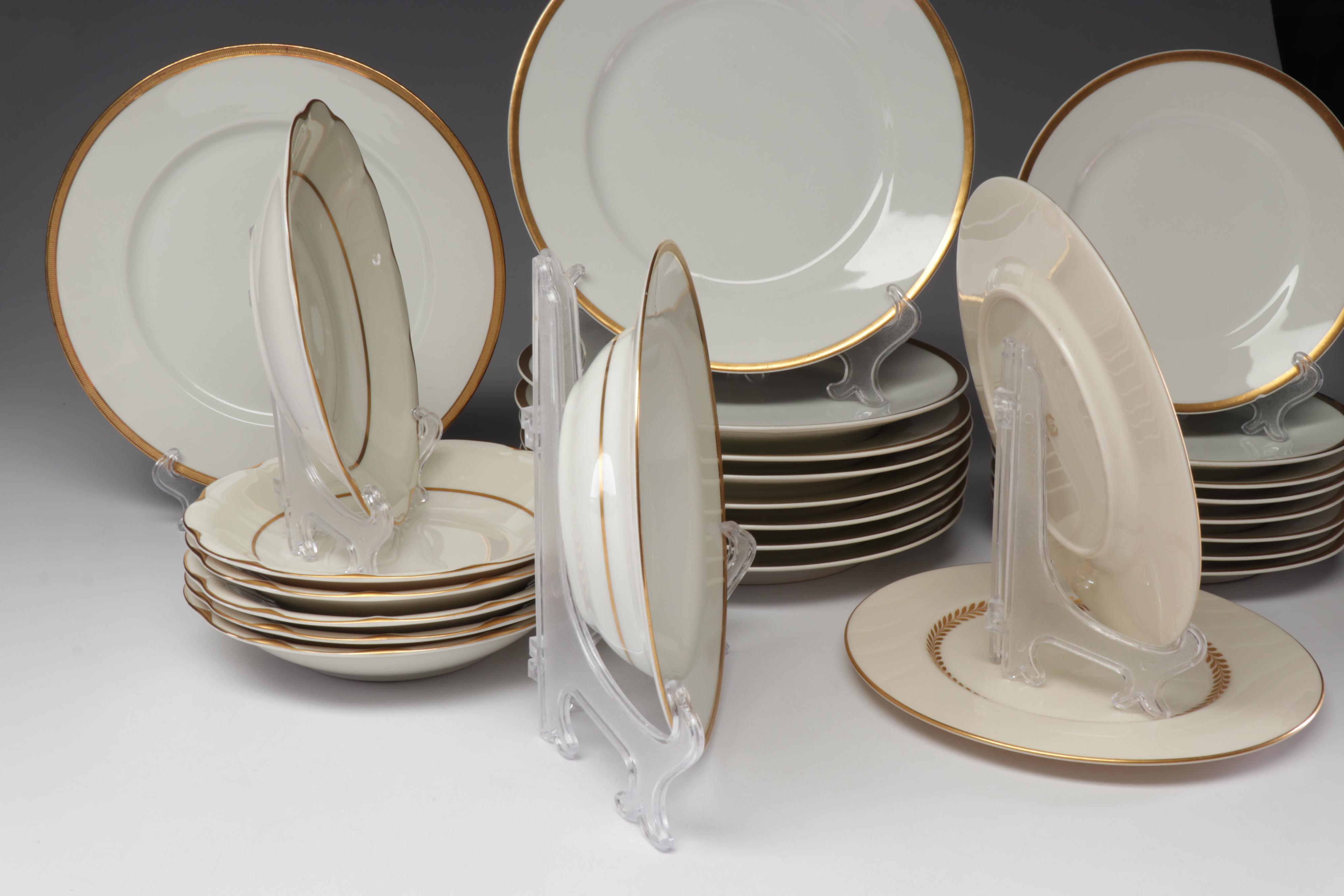 Haviland, Lenox and Wm Guerin & Co Gold Rimmed Porcelain Dishes