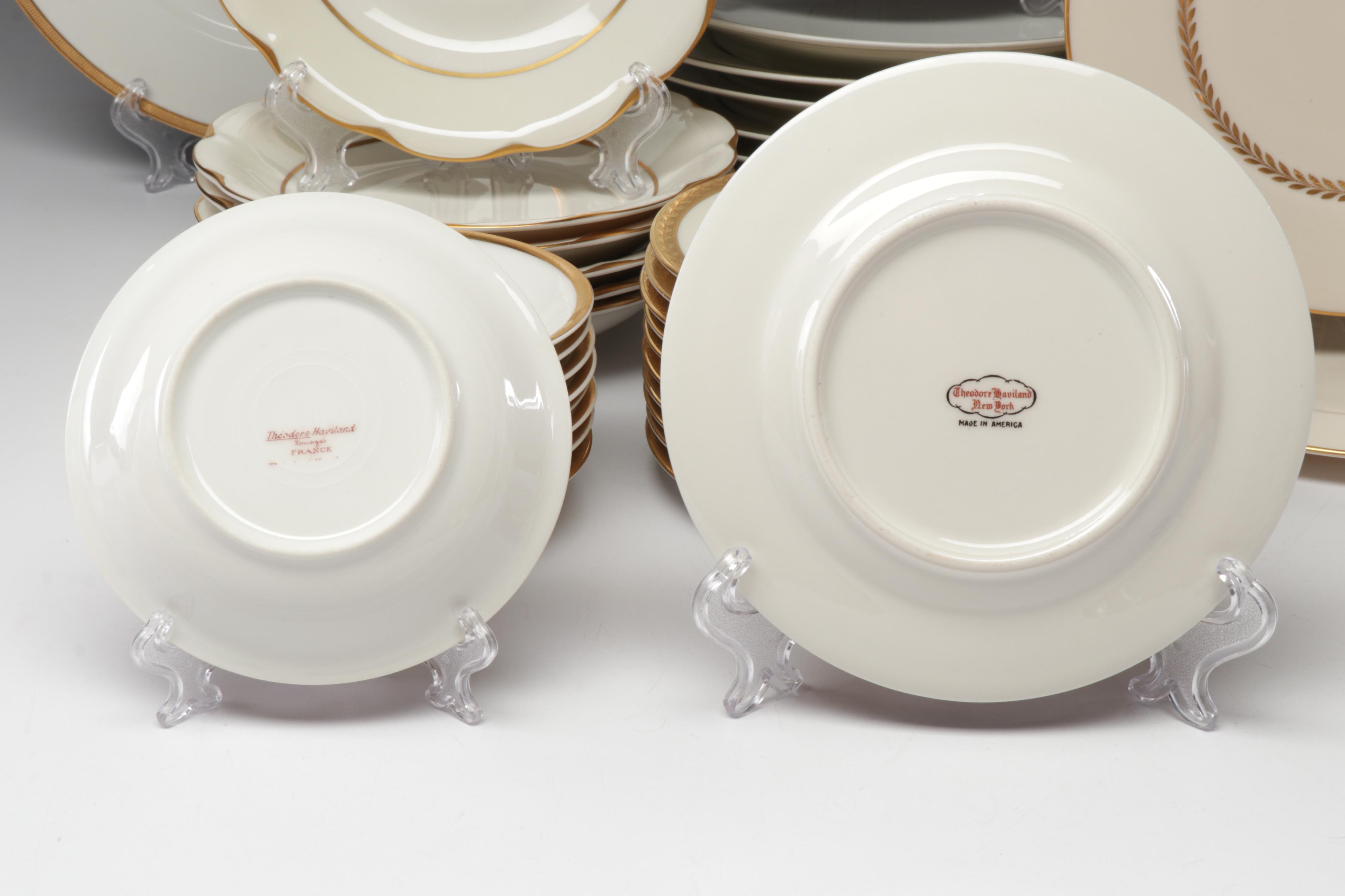 Haviland, Lenox and Wm Guerin & Co Gold Rimmed Porcelain Dishes