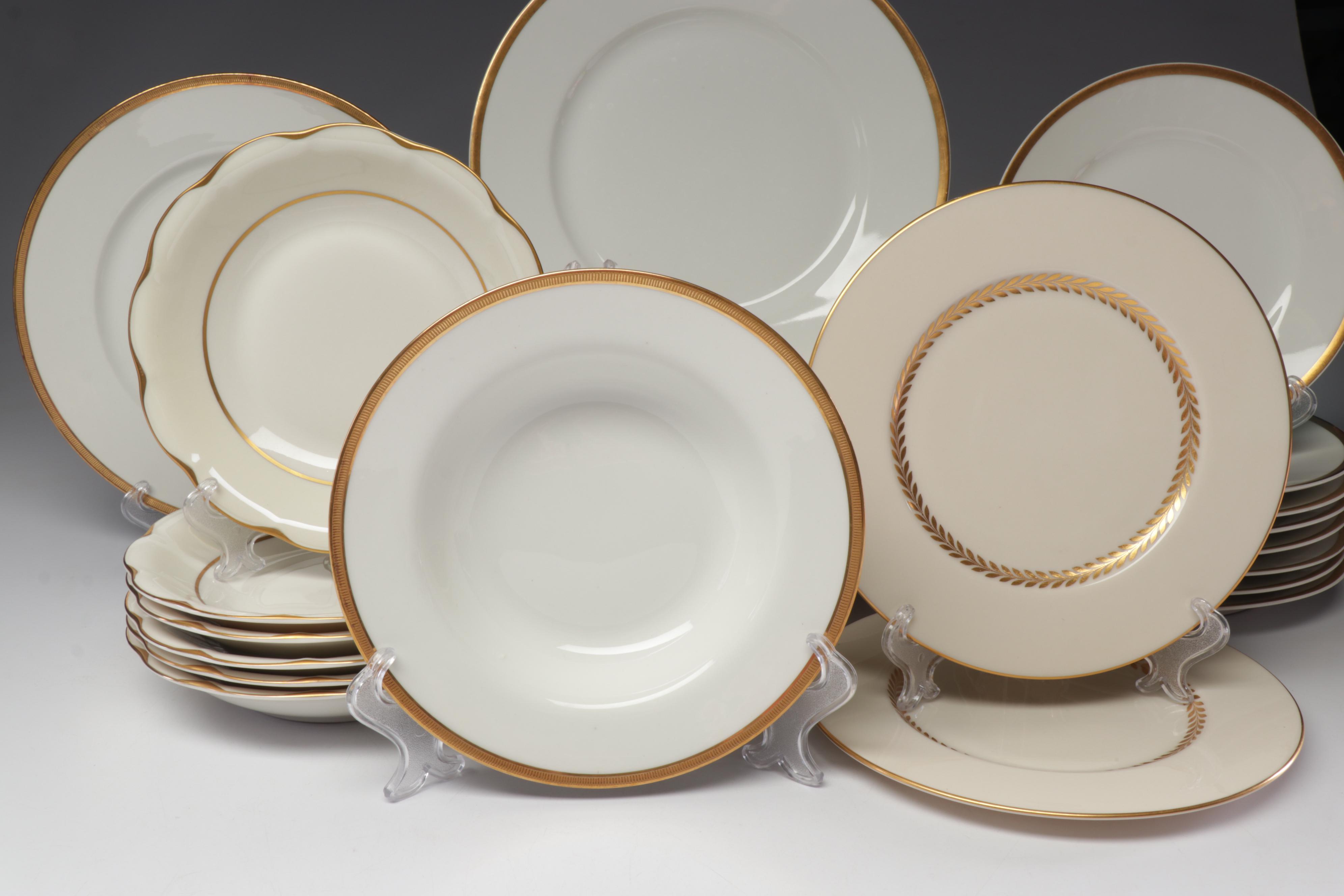 Haviland, Lenox and Wm Guerin & Co Gold Rimmed Porcelain Dishes