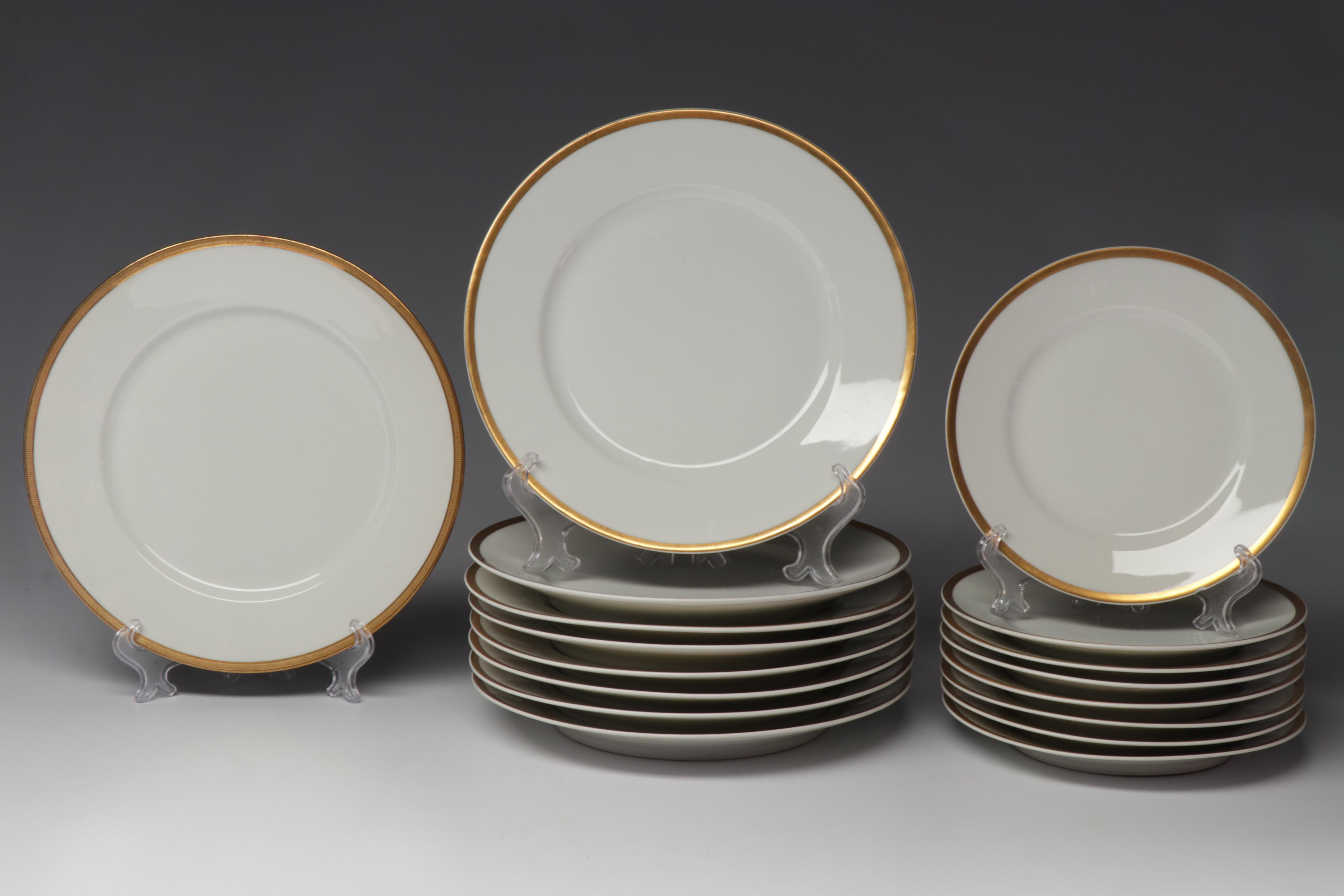 Haviland, Lenox and Wm Guerin & Co Gold Rimmed Porcelain Dishes