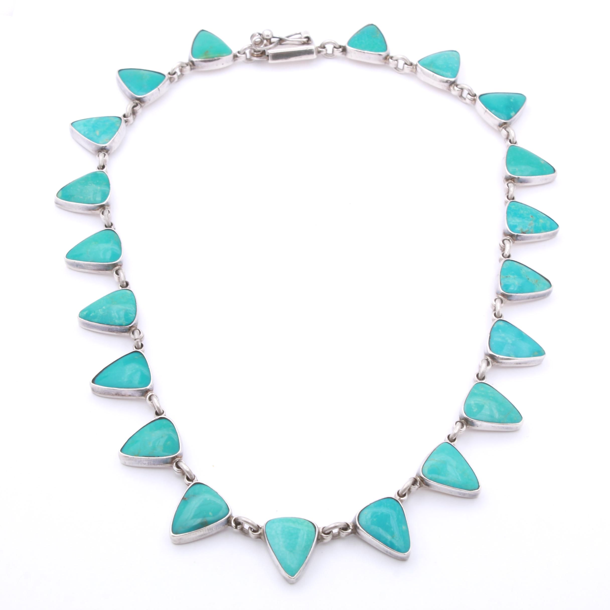 Federico Jiménez Mexican Sterling Silver Turquoise Necklace