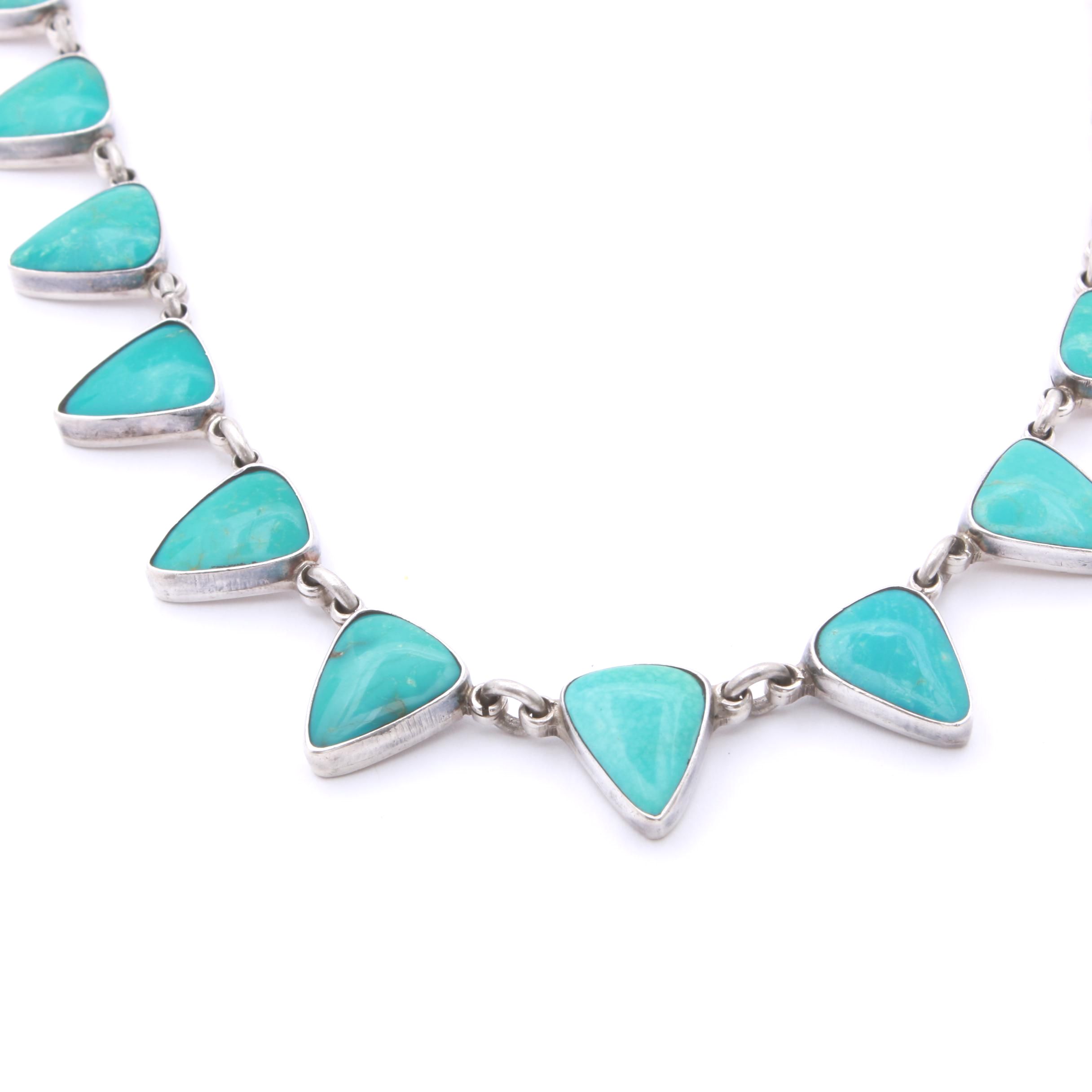 Federico Jiménez Mexican Sterling Silver Turquoise Necklace