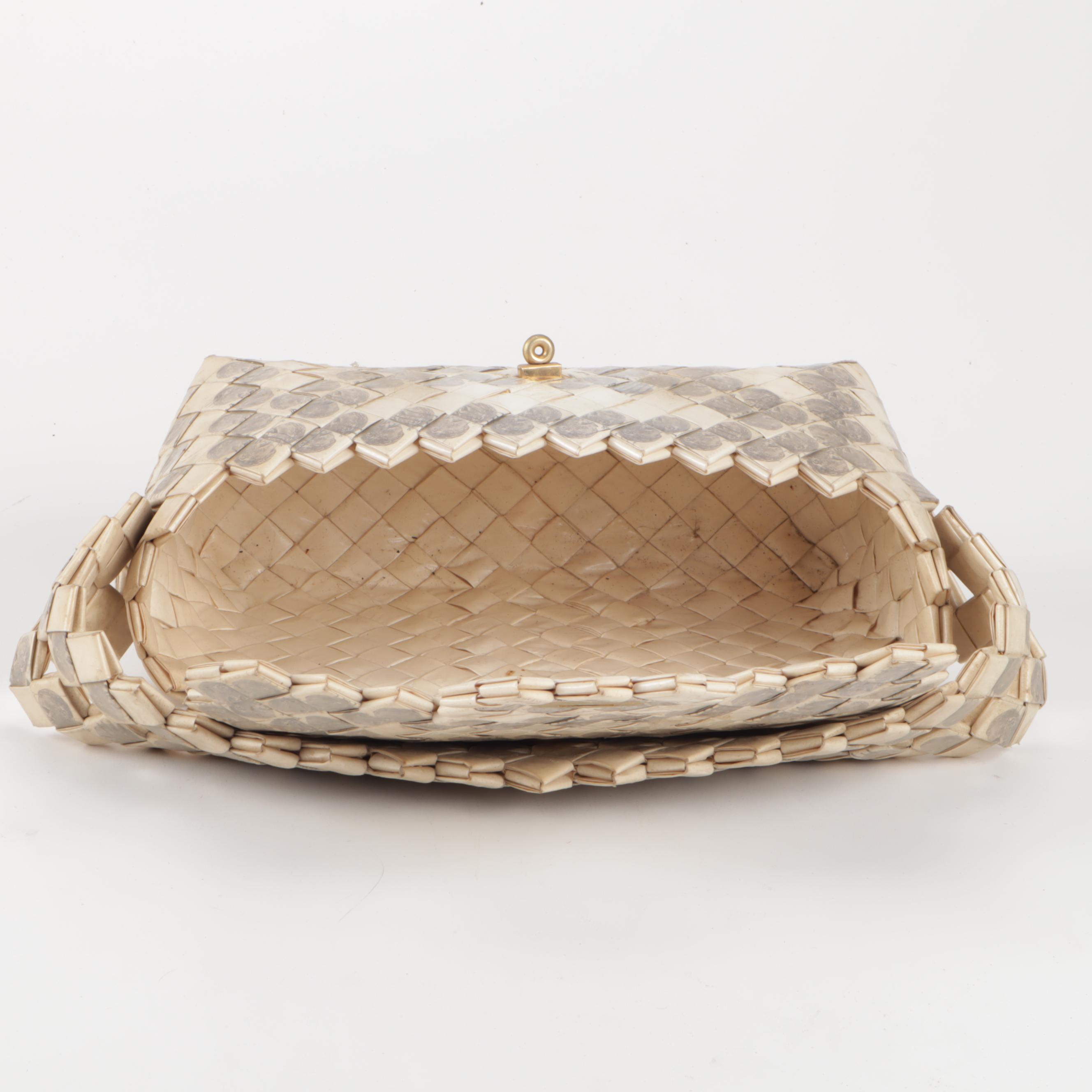 Prison Art Folded "Cigarette Pack" Handbag with Franklin Roosevelt Stamp Detail