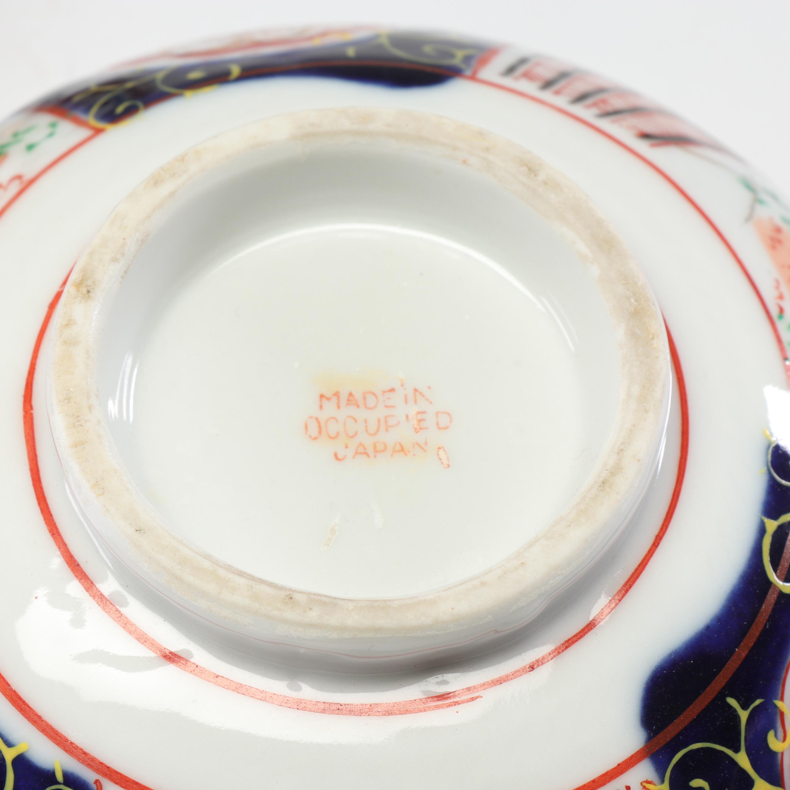 Japanese Ceramic Bowls Featuring Gold Imari Hand-Painted Serving Bowl