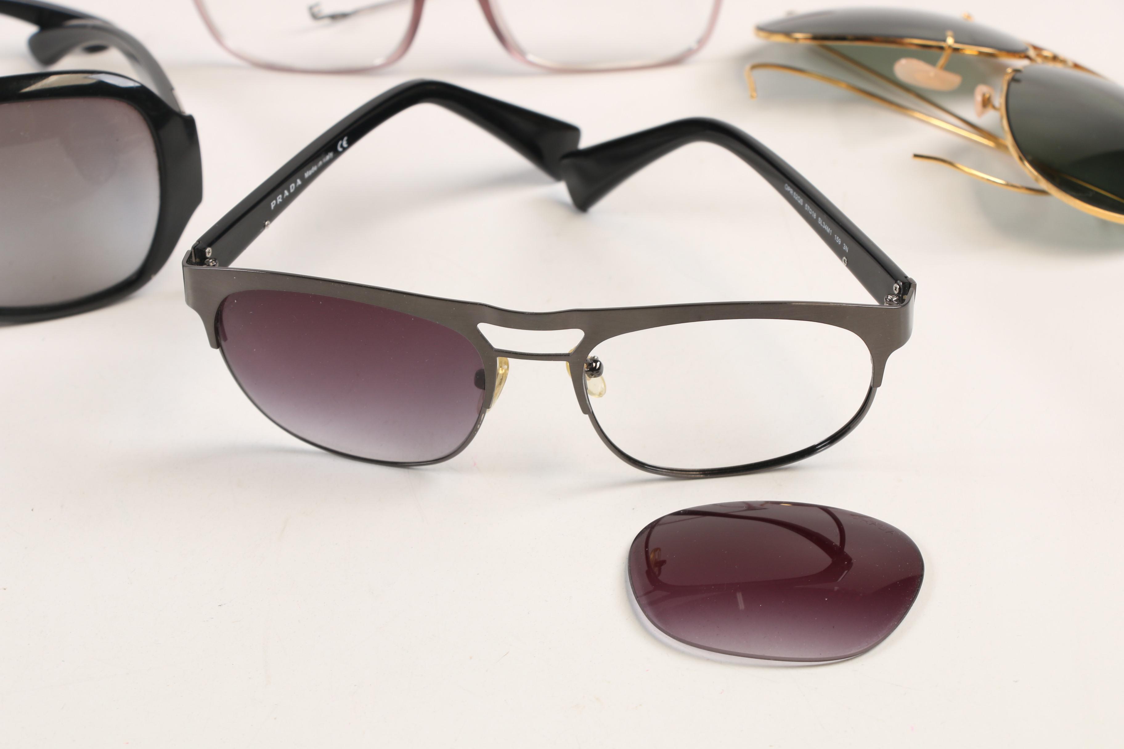 Prada and Ray-Ban Sunglasses with Ray-Ban Prescription Eyeglasses