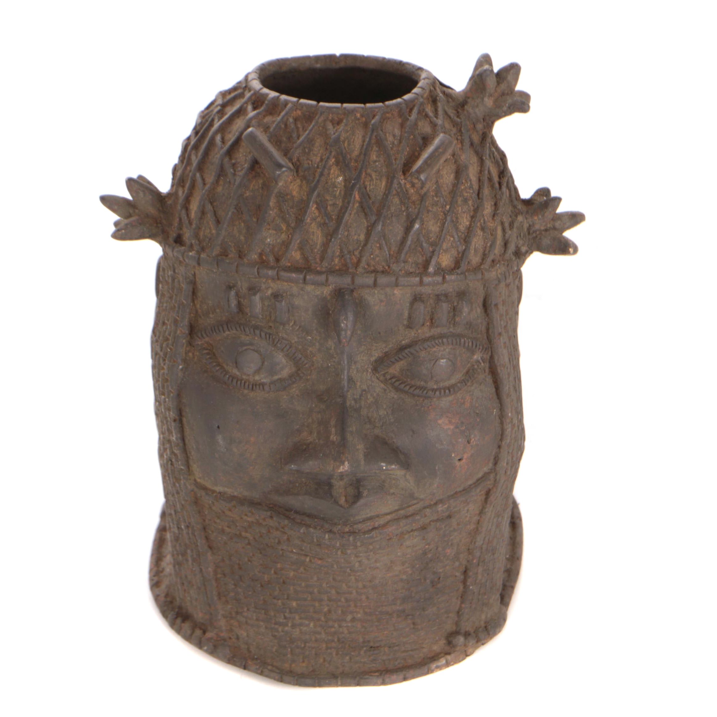 Benin Bronze "Oba" Memorial Head
