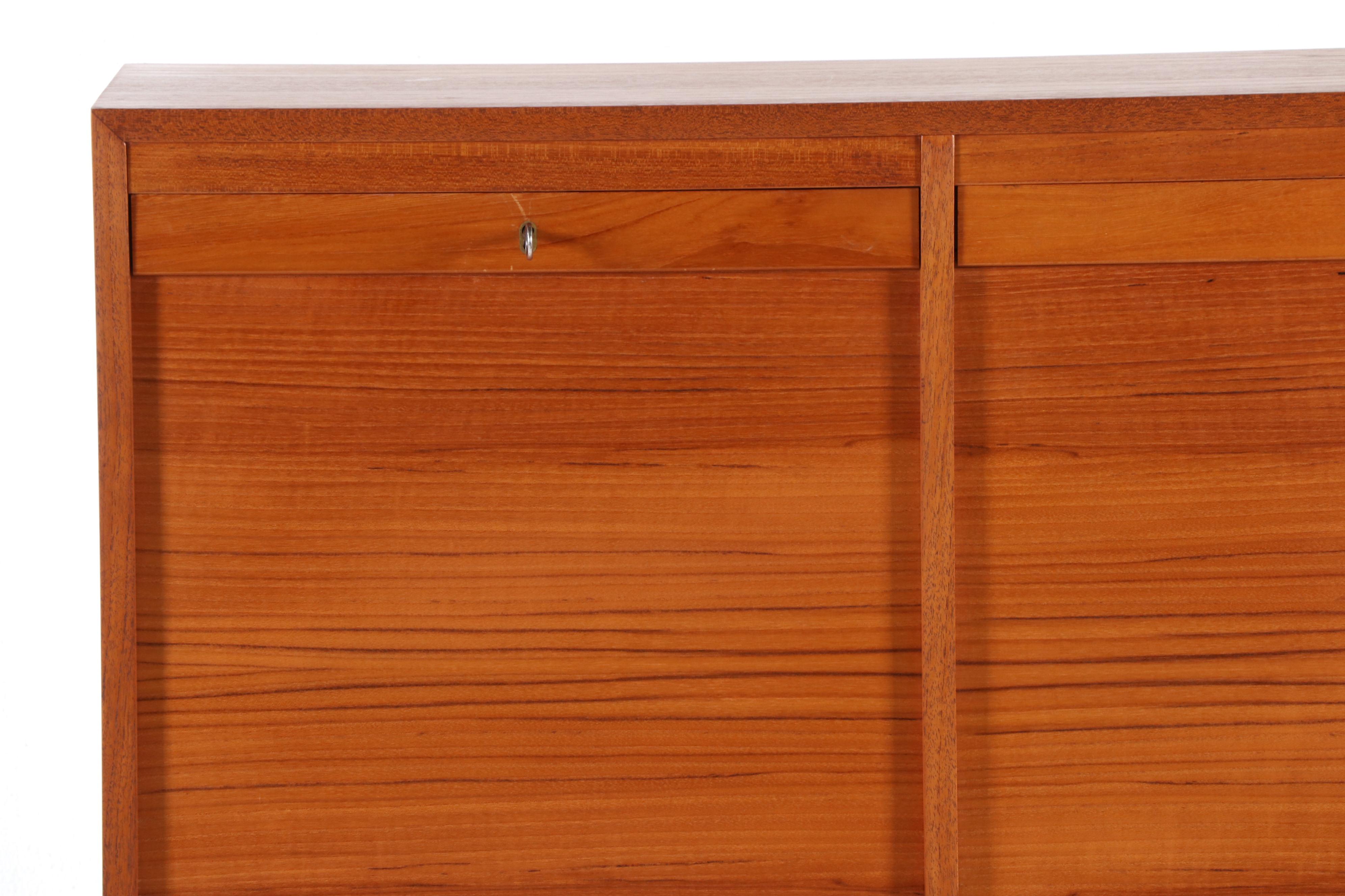 Danish Modern Teak Tambour File Cabinet