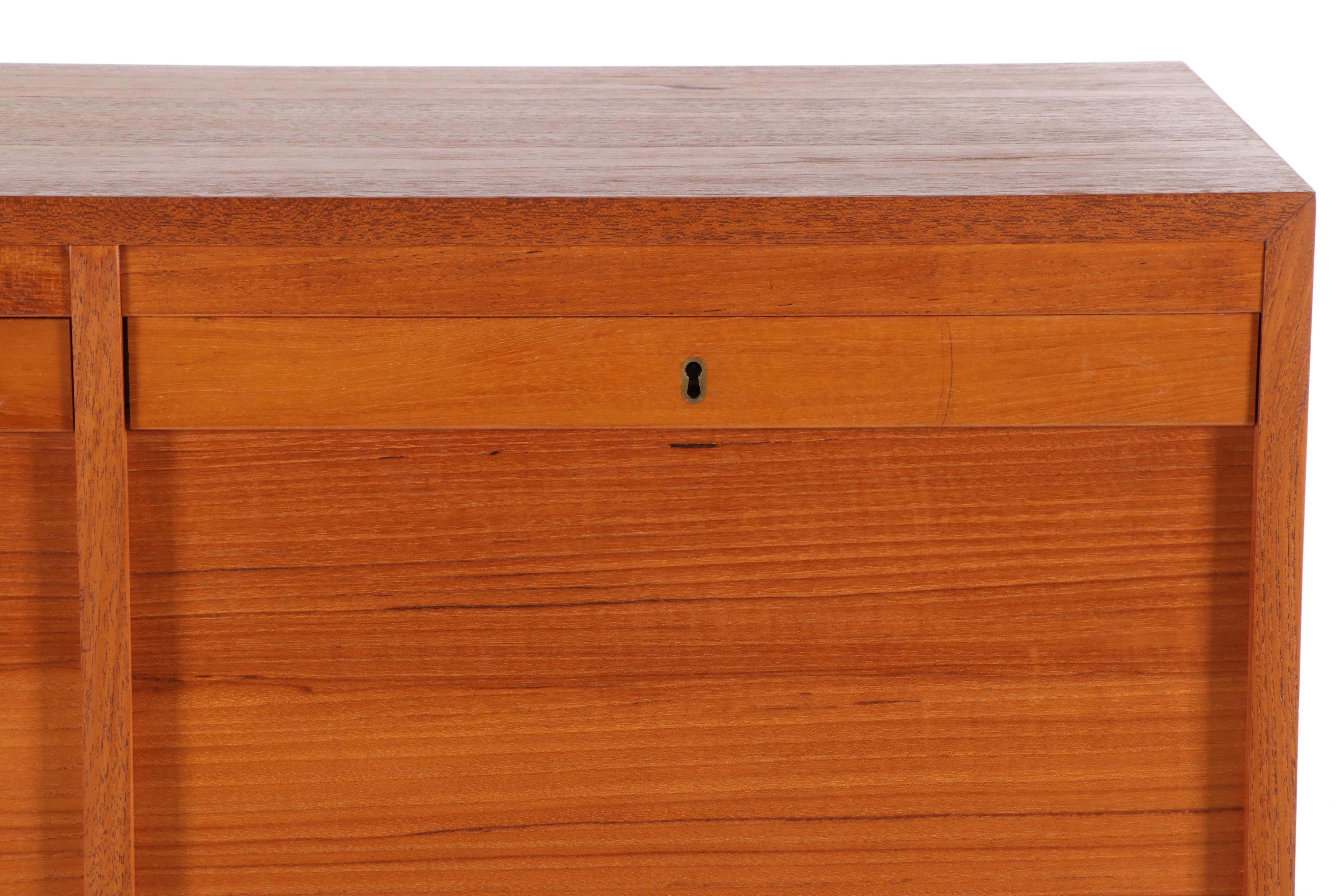 Danish Modern Teak Tambour File Cabinet