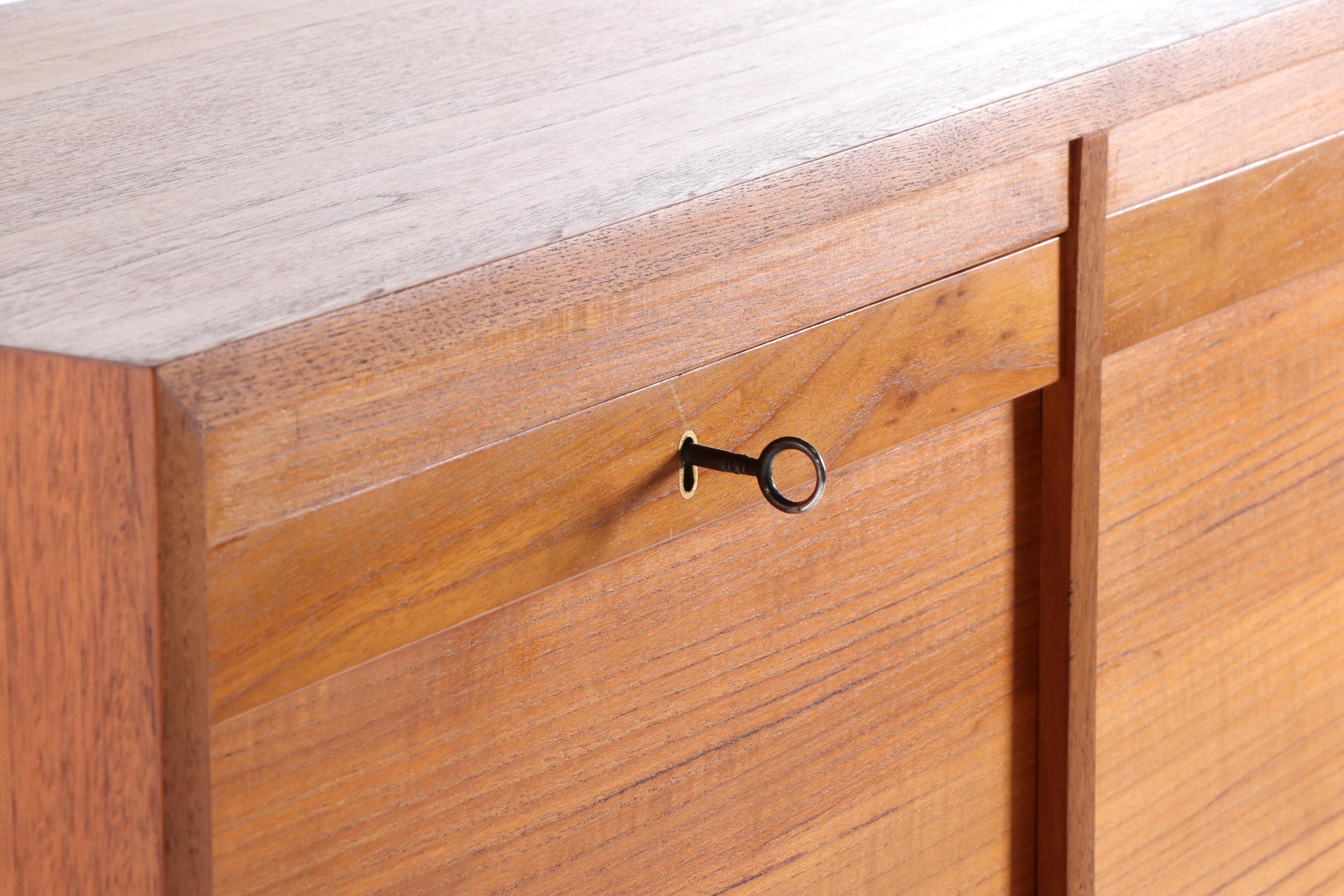 Danish Modern Teak Tambour File Cabinet