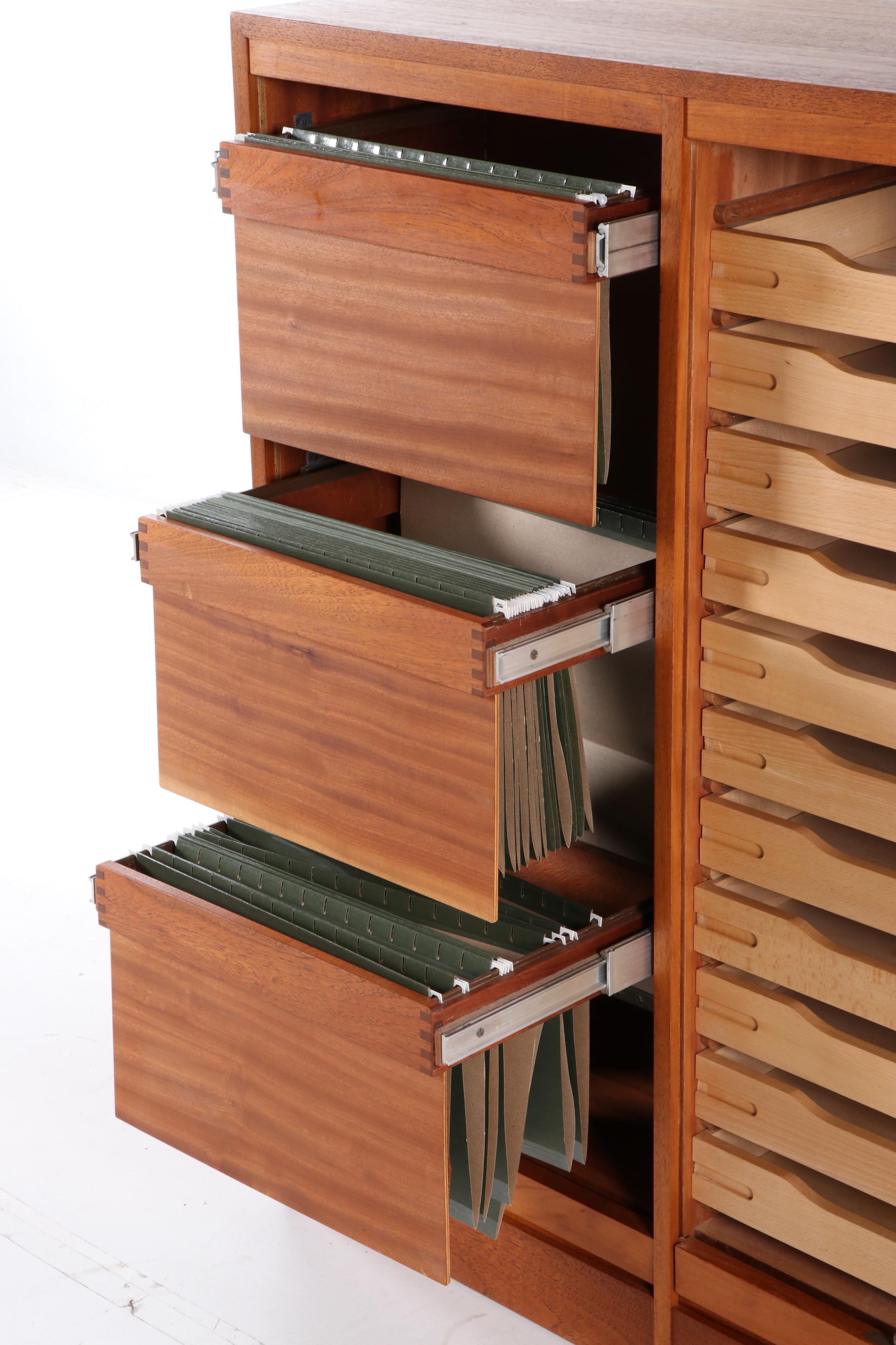 Danish Modern Teak Tambour File Cabinet