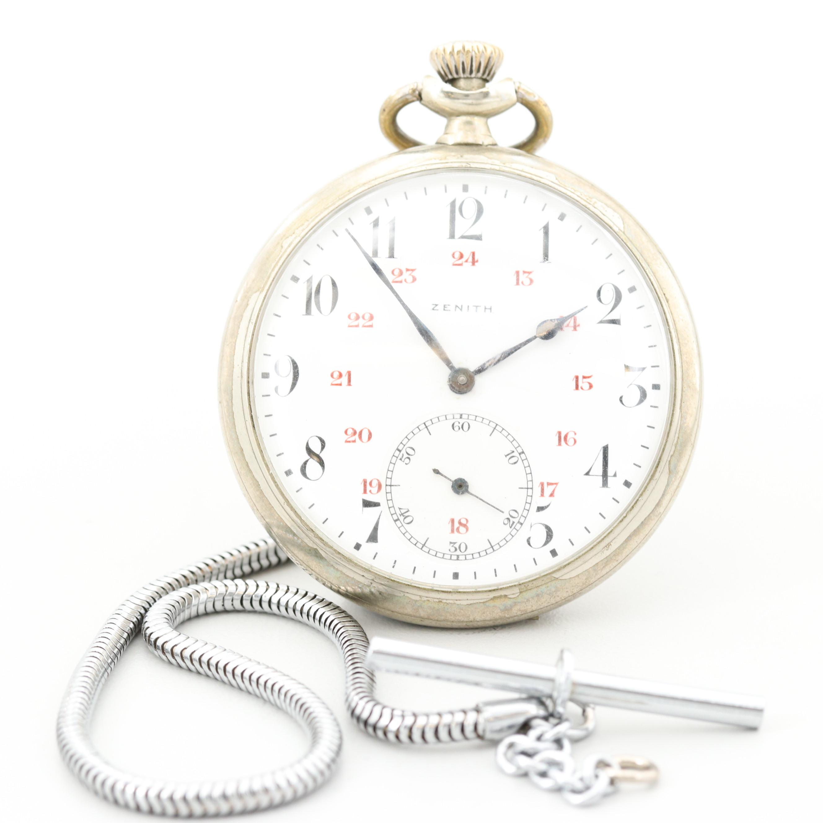 Vintage Zenith Open Face Pocket Watch
