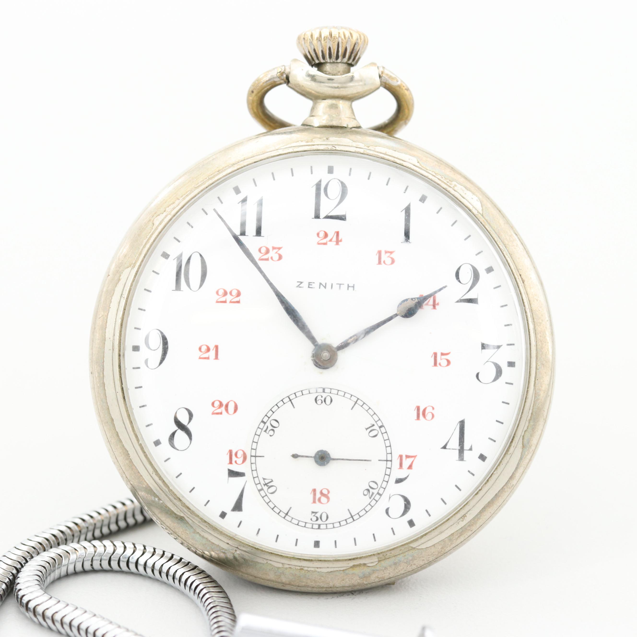 Vintage Zenith Open Face Pocket Watch