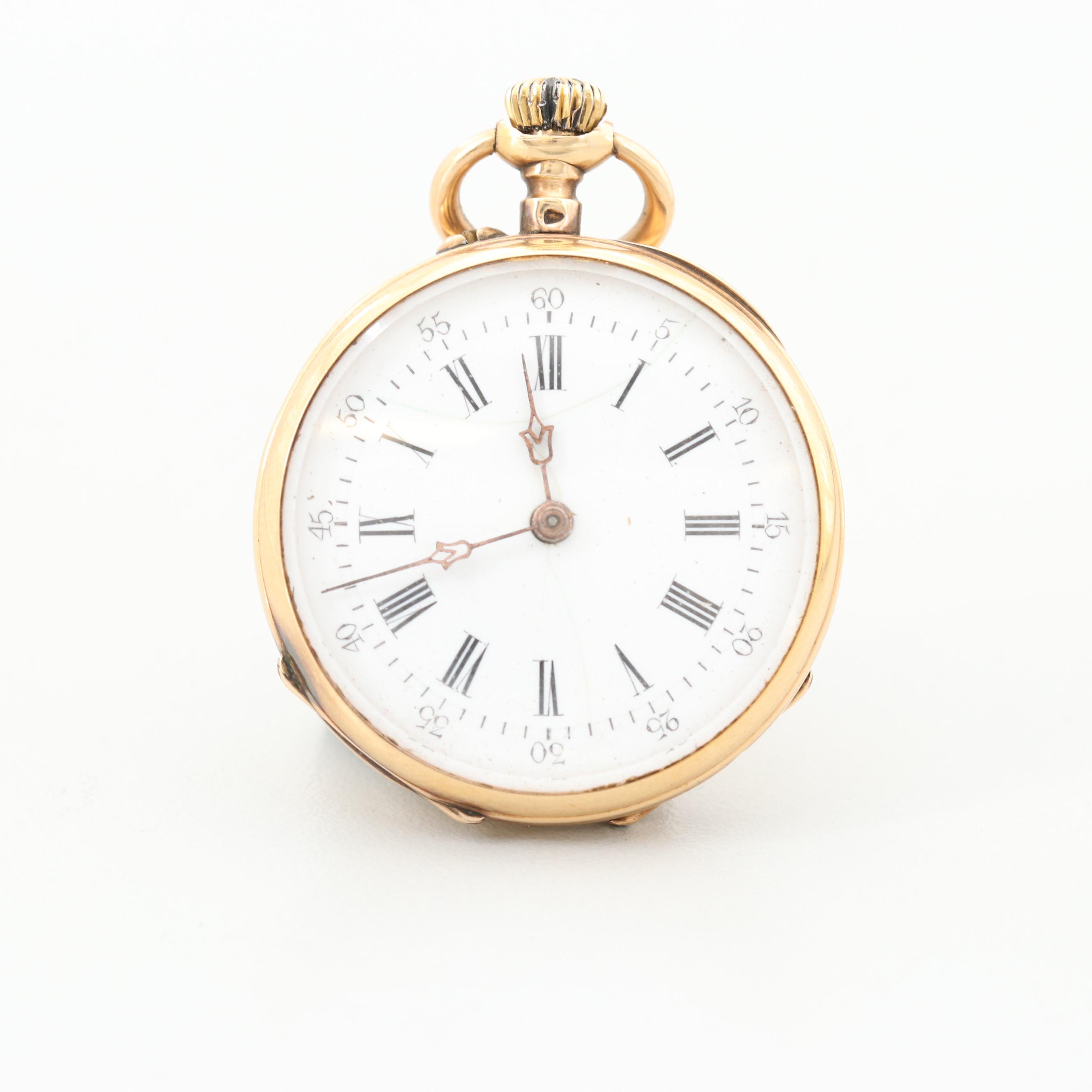 18K Yellow Gold European Pocket Watch