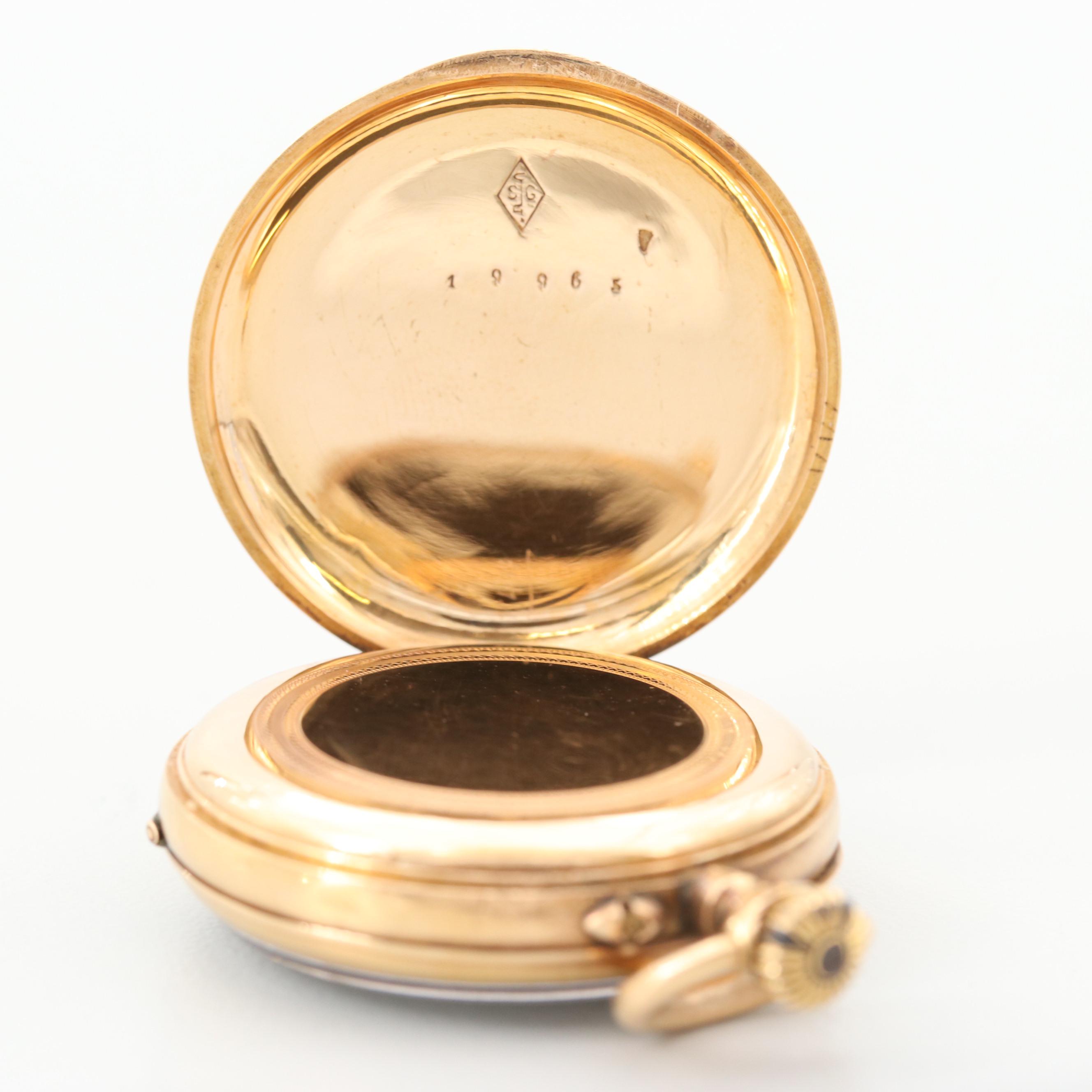 18K Yellow Gold European Pocket Watch