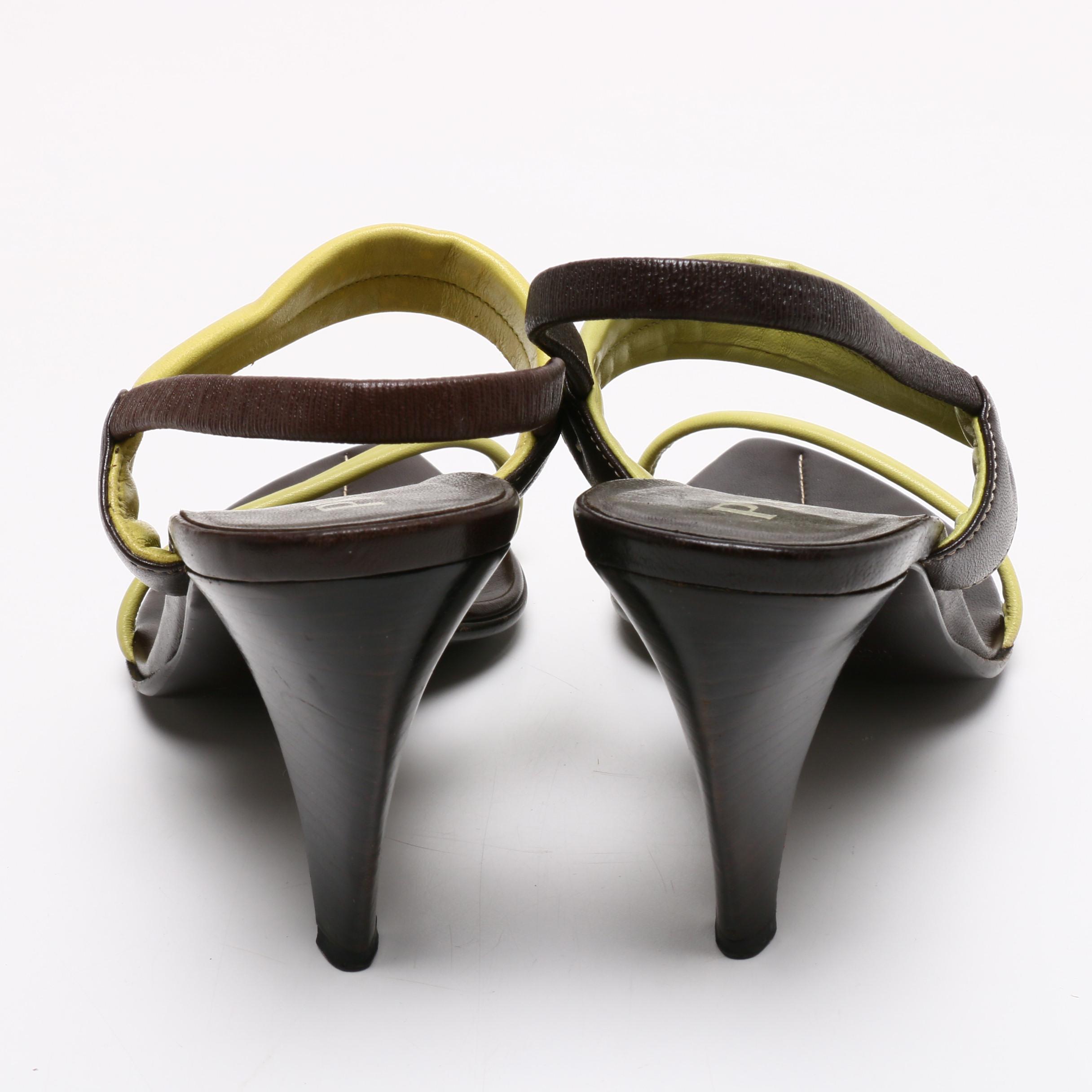 Prada Leather Slingback Sandals with Chanel Patent Leather Mules