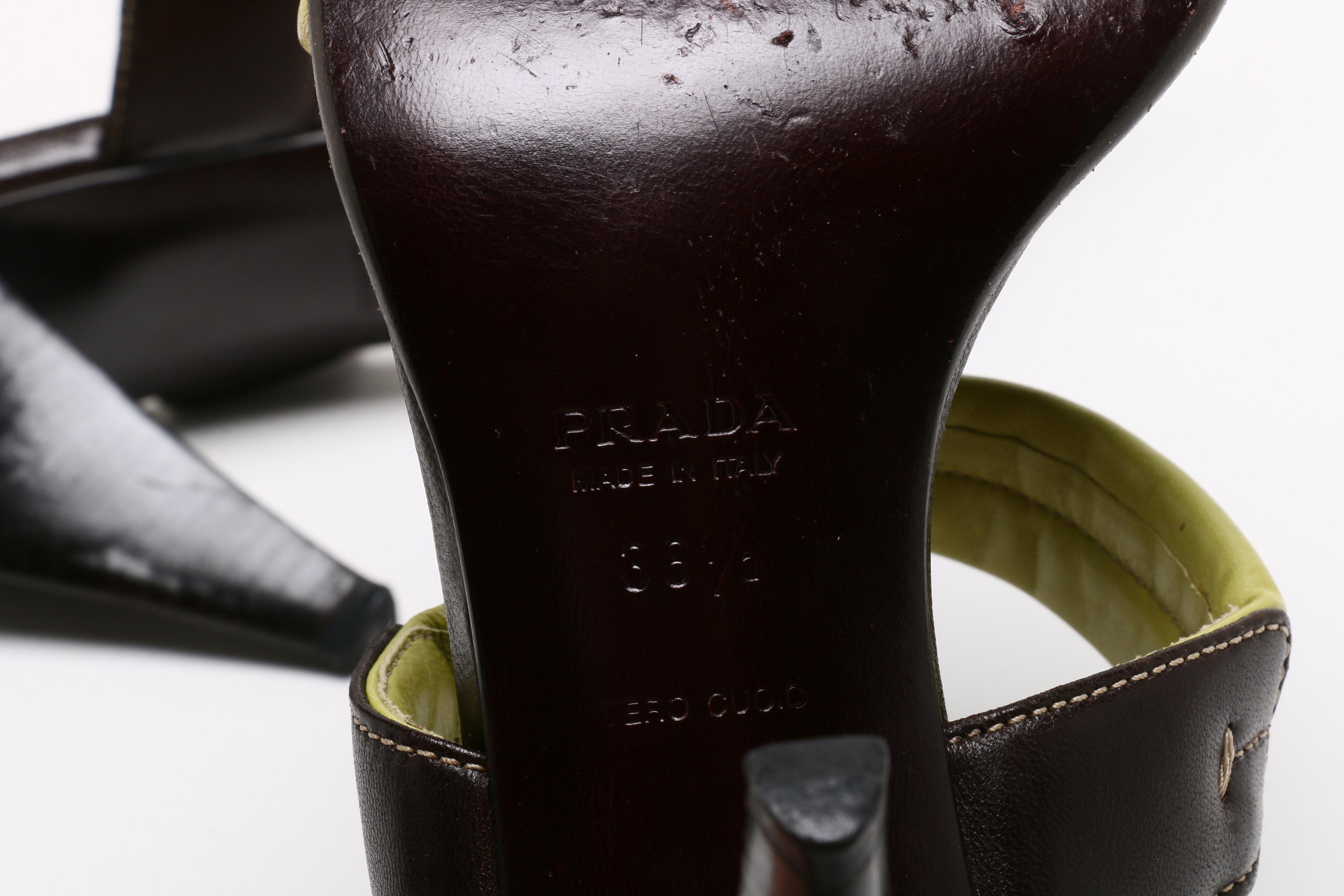 Prada Leather Slingback Sandals with Chanel Patent Leather Mules