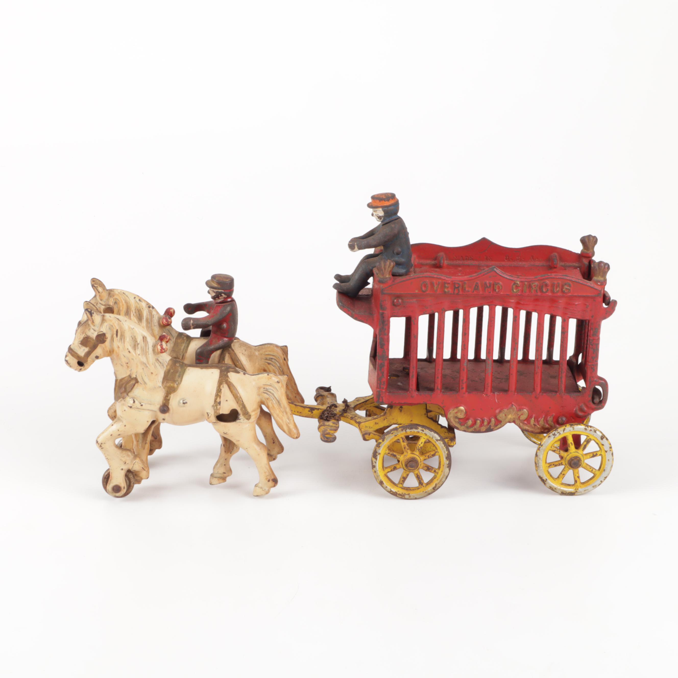Vintage Kenton Cast Iron Toy Overland Circus Wagon