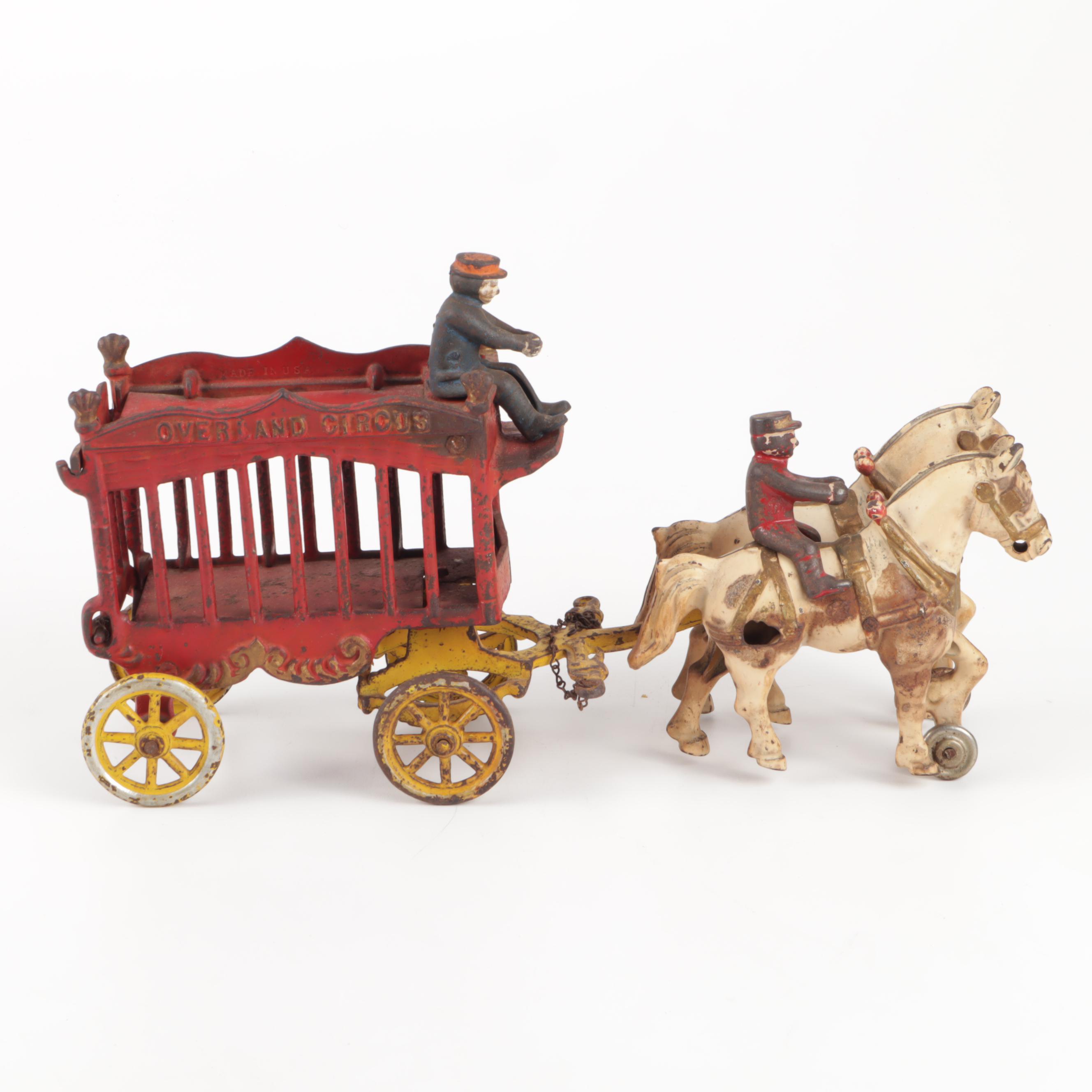 Vintage Kenton Cast Iron Toy Overland Circus Wagon