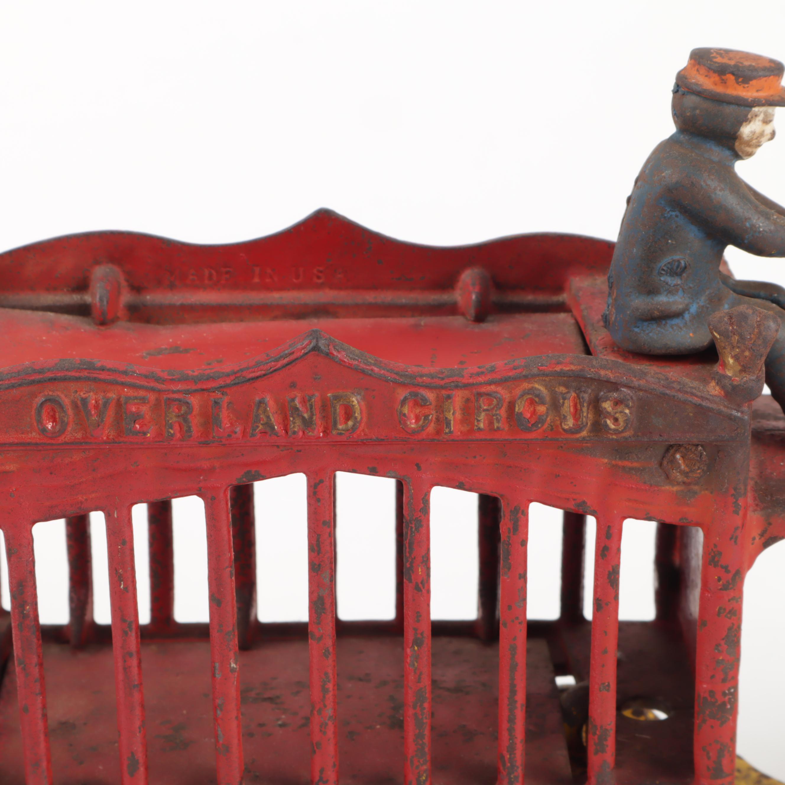 Vintage Kenton Cast Iron Toy Overland Circus Wagon