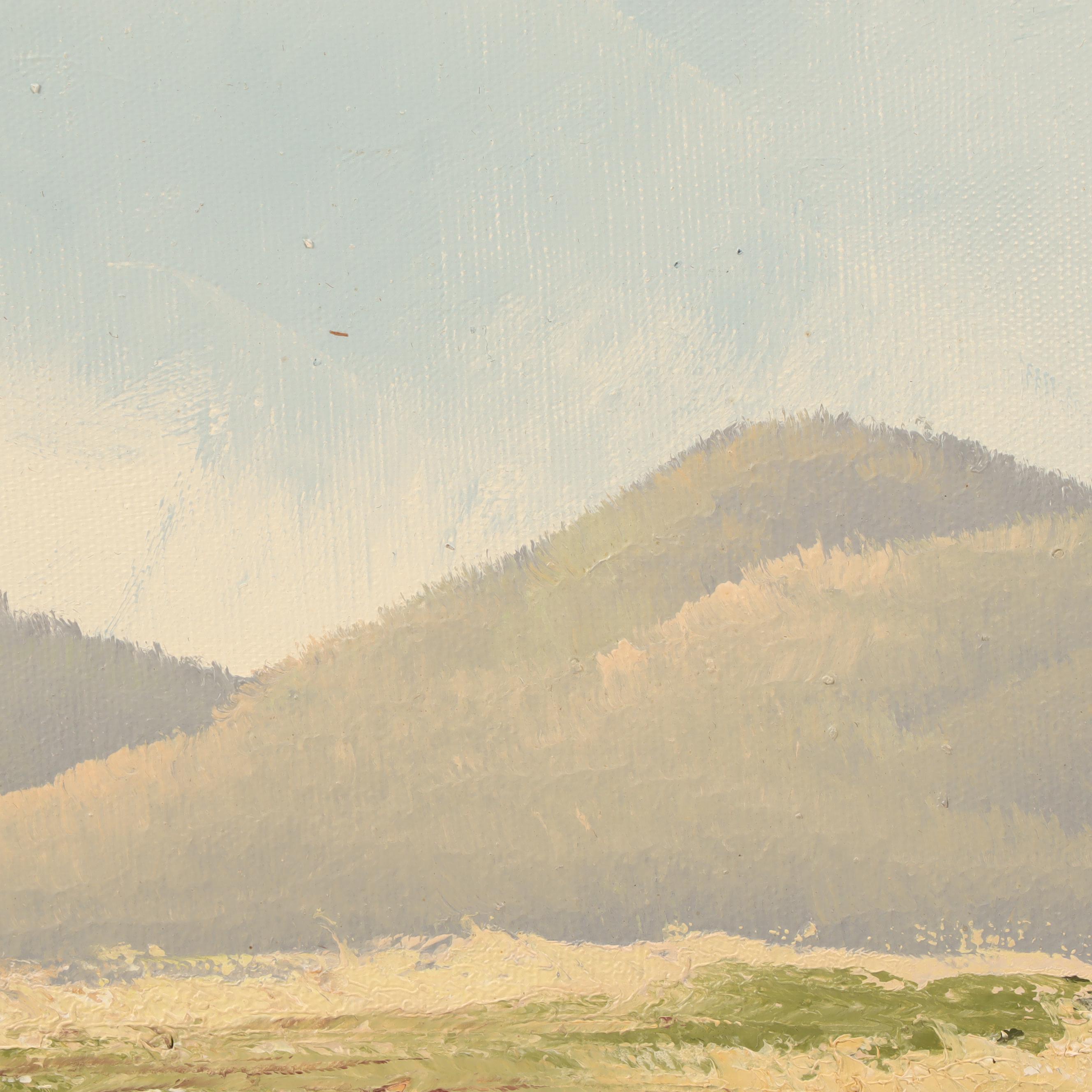 J. Steiner Oil Painting of Autumn Landscape