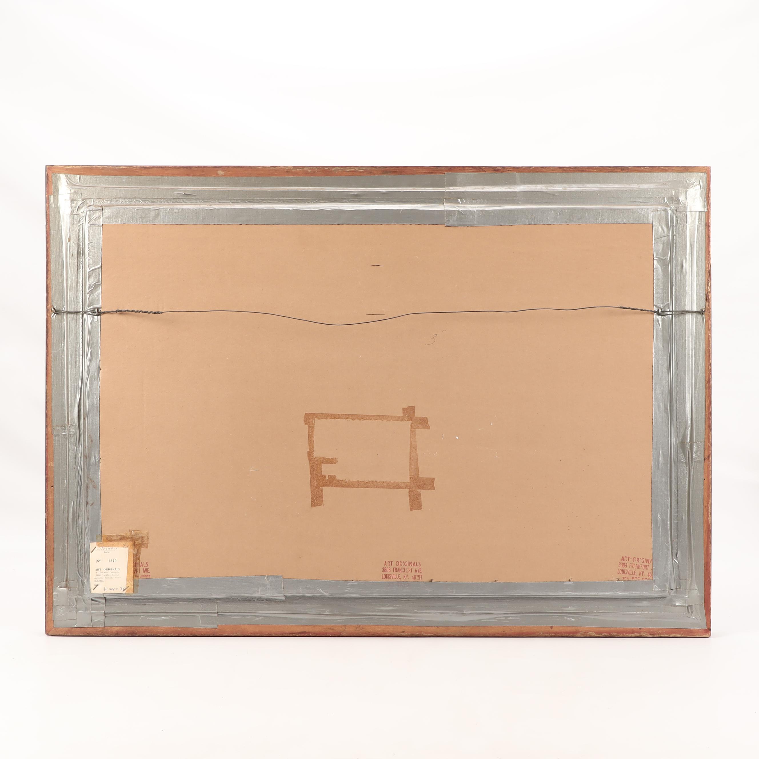 J. Steiner Oil Painting of Autumn Landscape