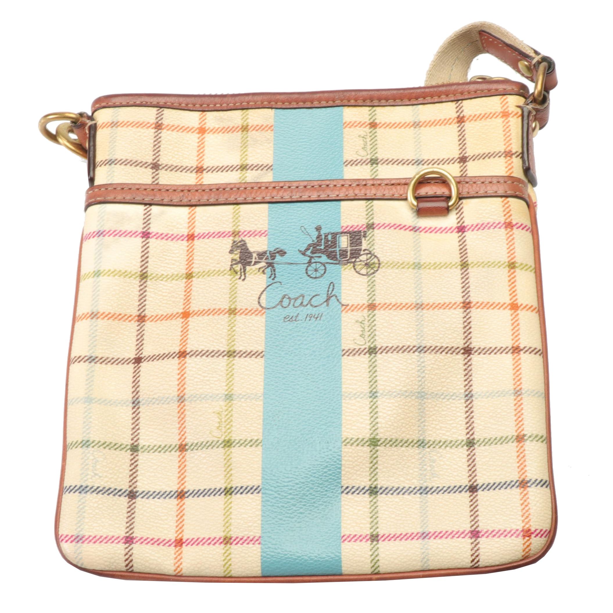 Coach Heritage Stripe Tattersall Swingpack