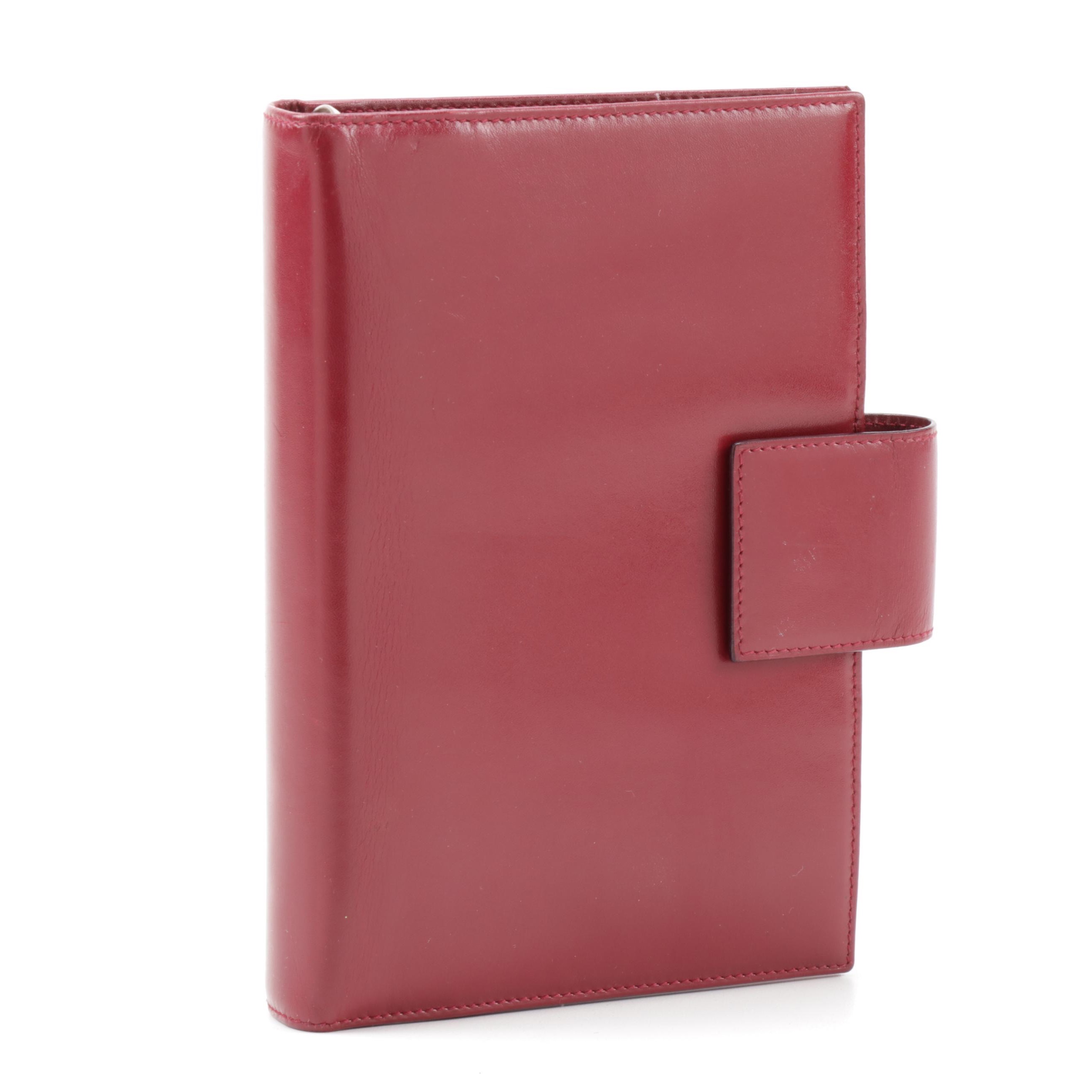Prada Maroon Leather Agenda Notebook