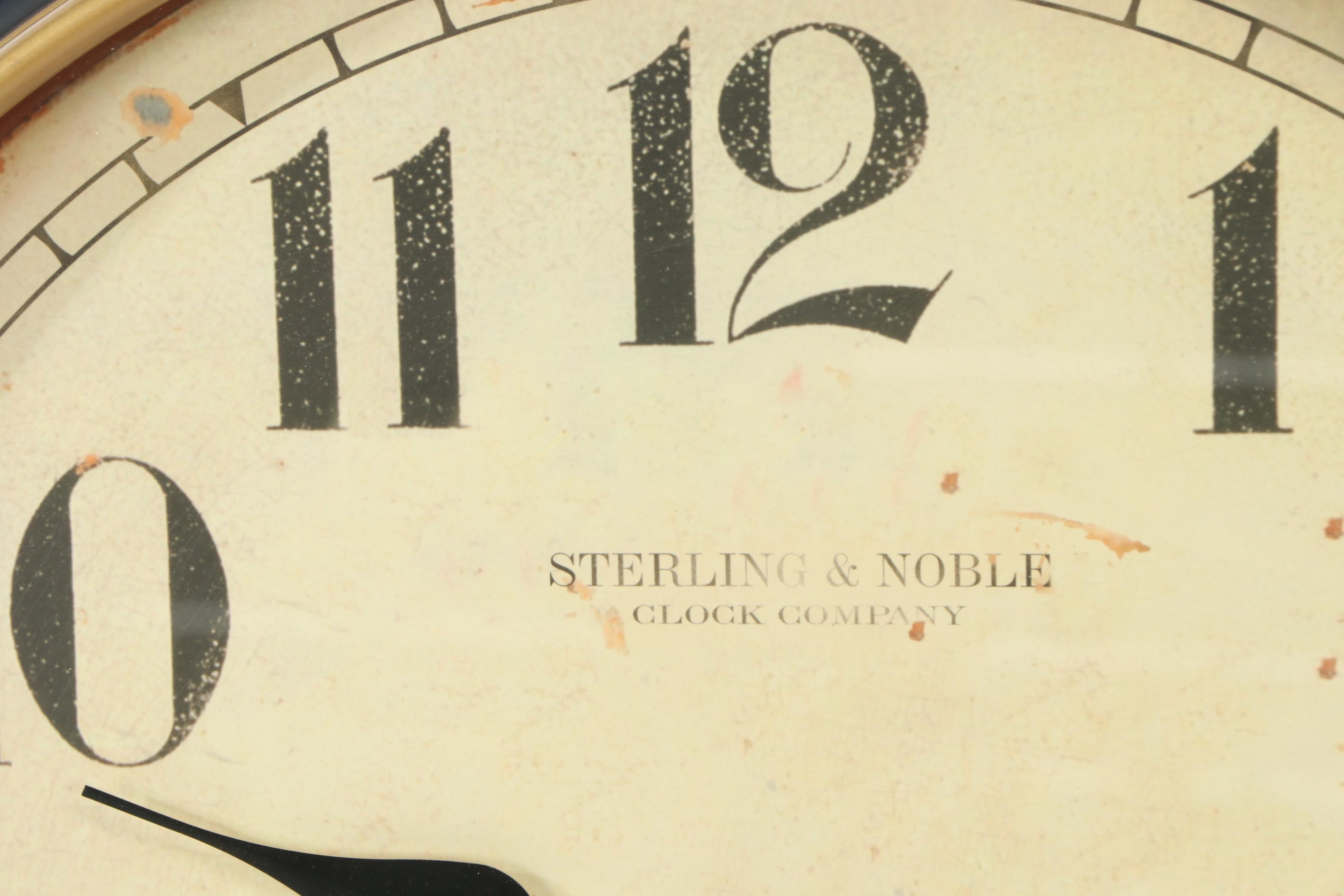 Sterling & Noble Faux Enamel Face Wall Clock
