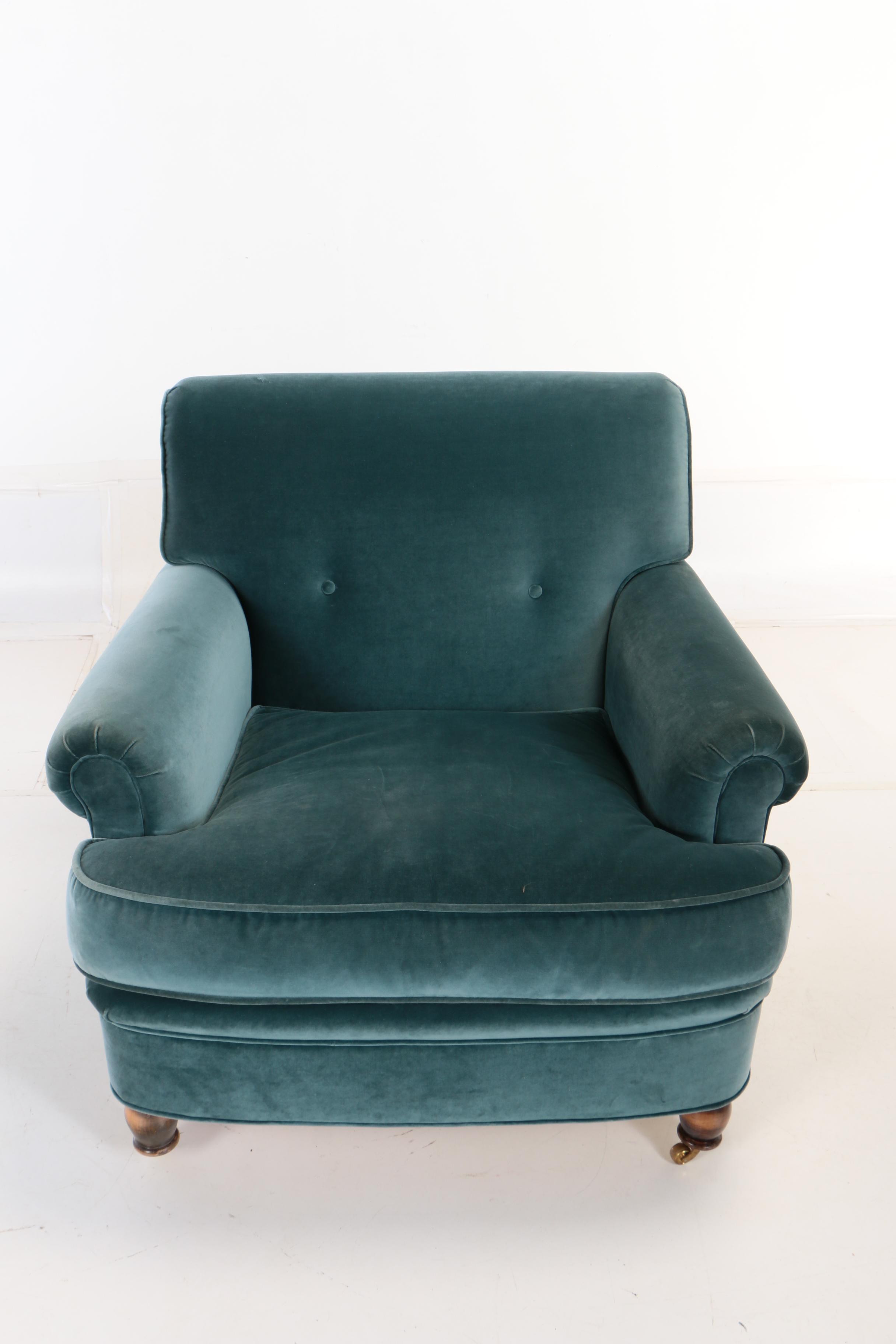Rachel Ashwell, "Shabby Chic Couture" Teal Velvet "Duchess" Armchair