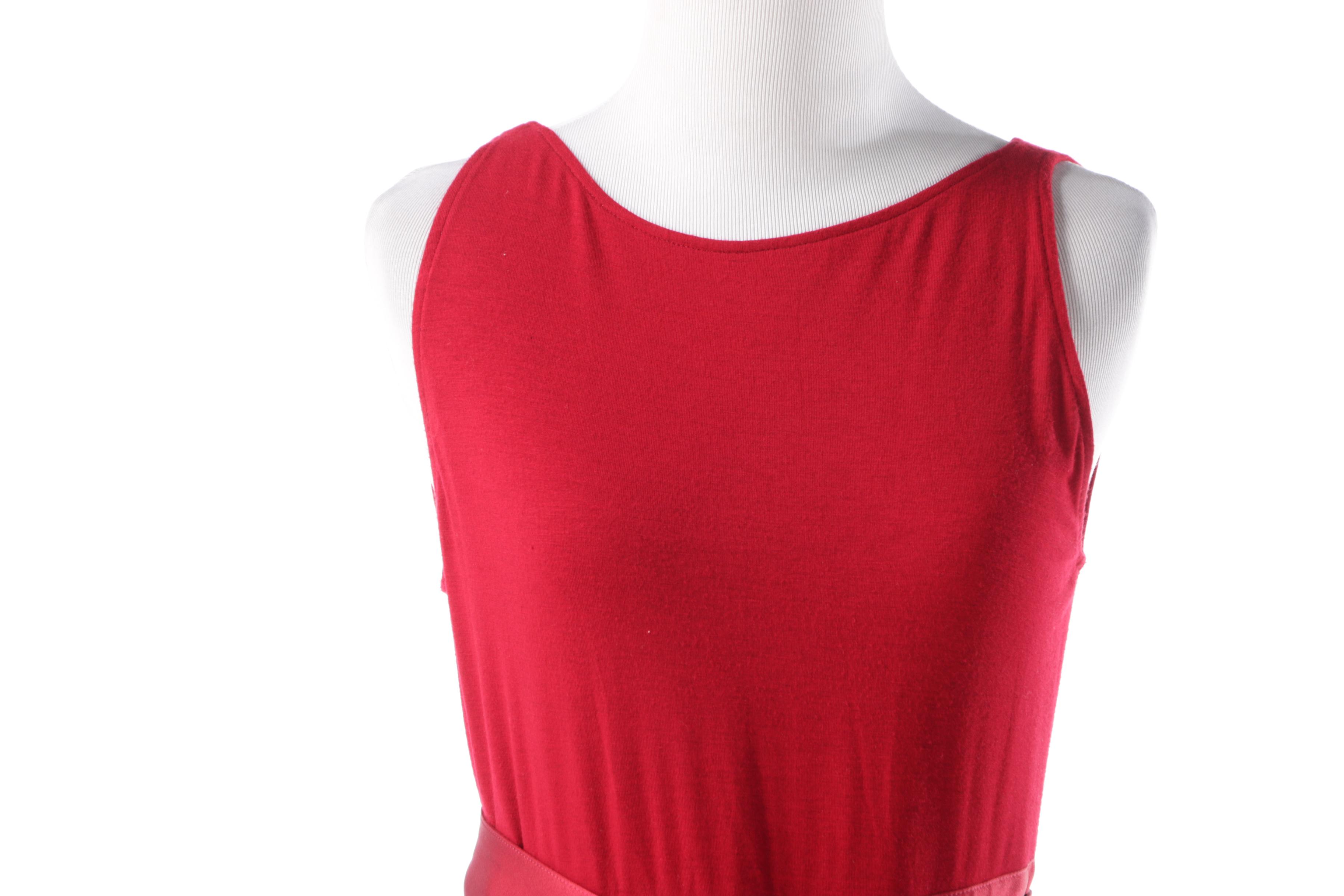 Donna Karan New York Red Sleeveless Cocktail Dress