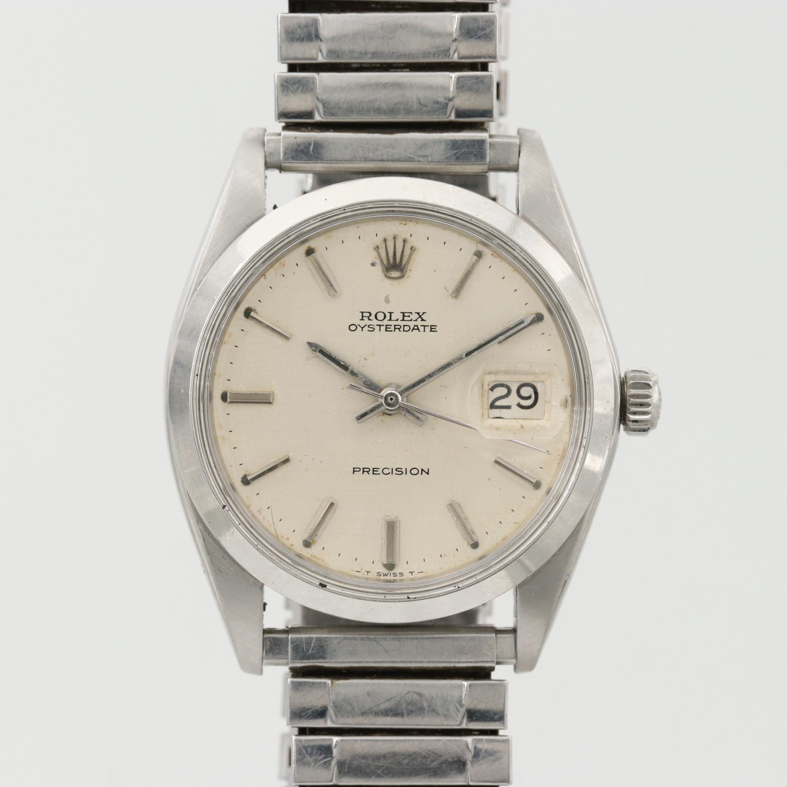 Vintage Rolex Oysterdate Stainless Steel Watch With Date, 1969