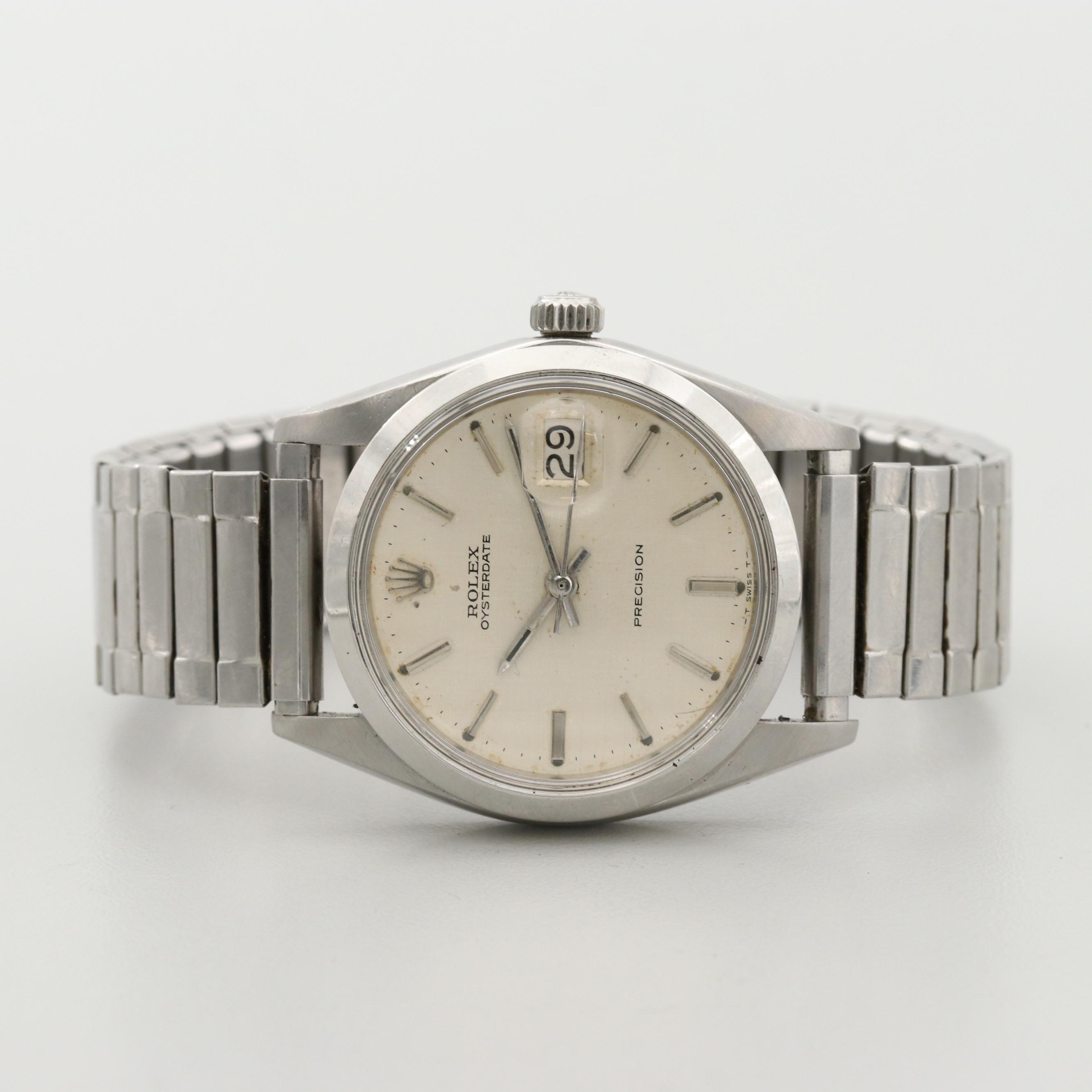 Vintage Rolex Oysterdate Stainless Steel Watch With Date, 1969