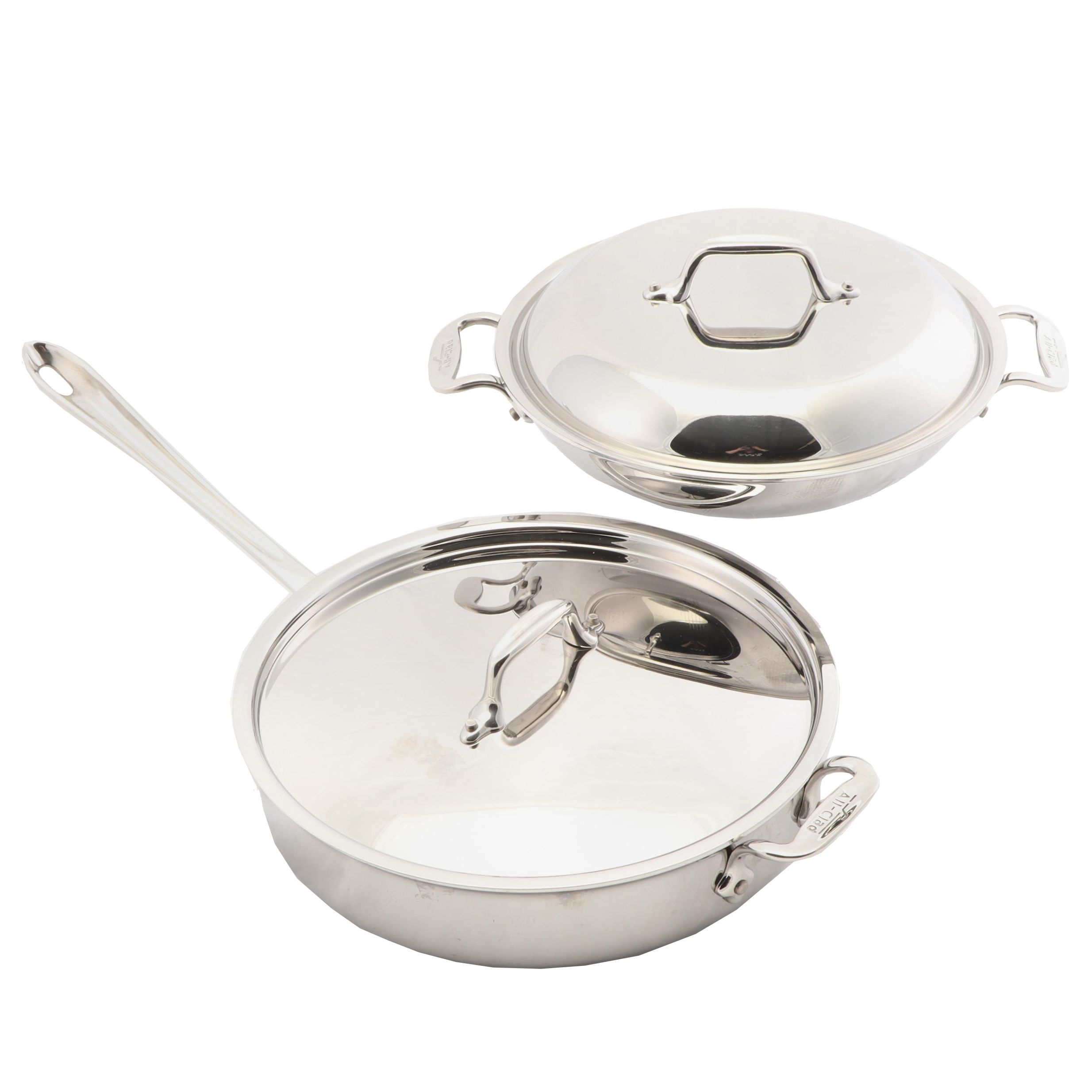 All-Clad Stainless Aluminum 10" Petite Braiser and 3 Qt Saute Pan
