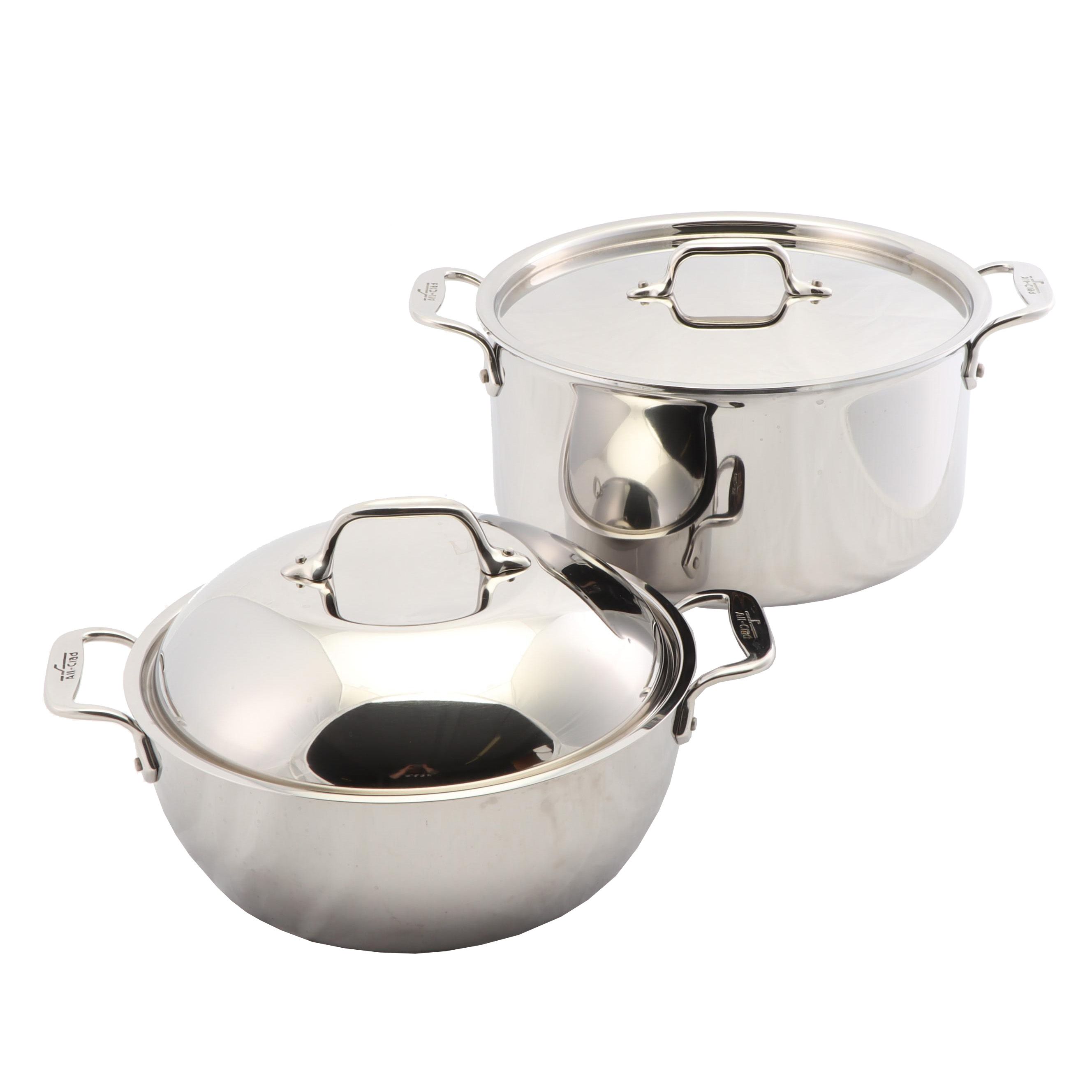 All-Clad Stainless Steel 5.5 Quart Dutch Oven and 8 Quart Stock Pot in Box
