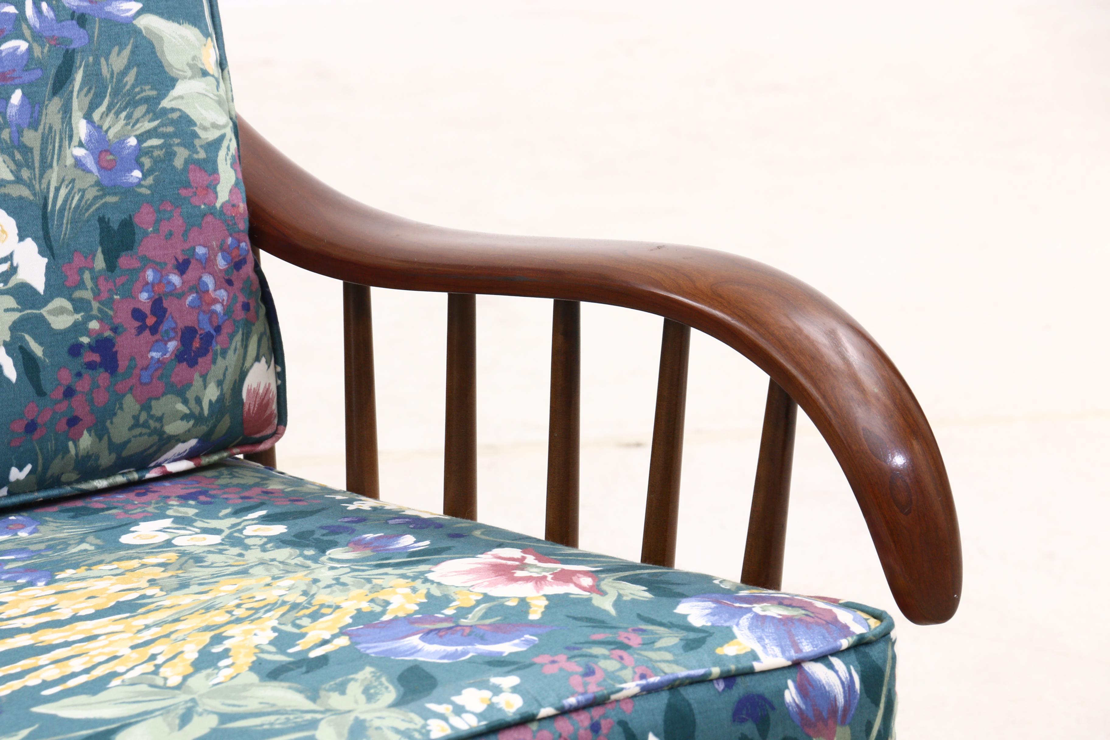 Mid Century Modern Heywood Wakefield Cherry Sofa and Arm Chair, Circa 1950s