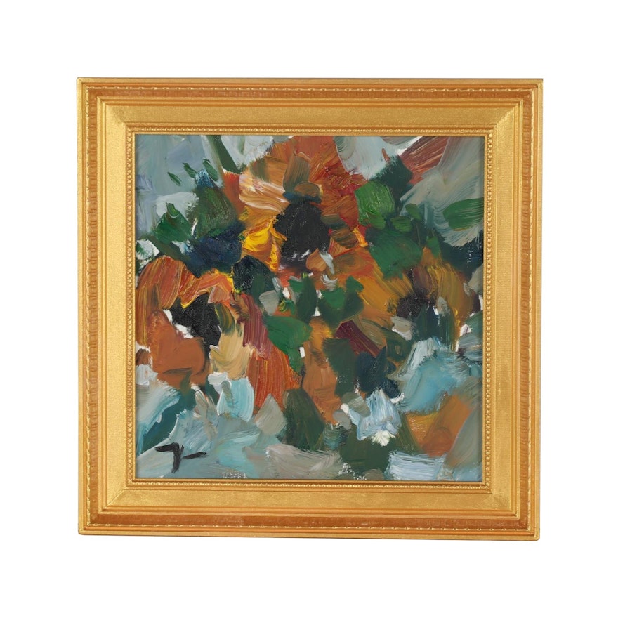 Jose Trujillo 2019 Oil Painting "Sunflowers"