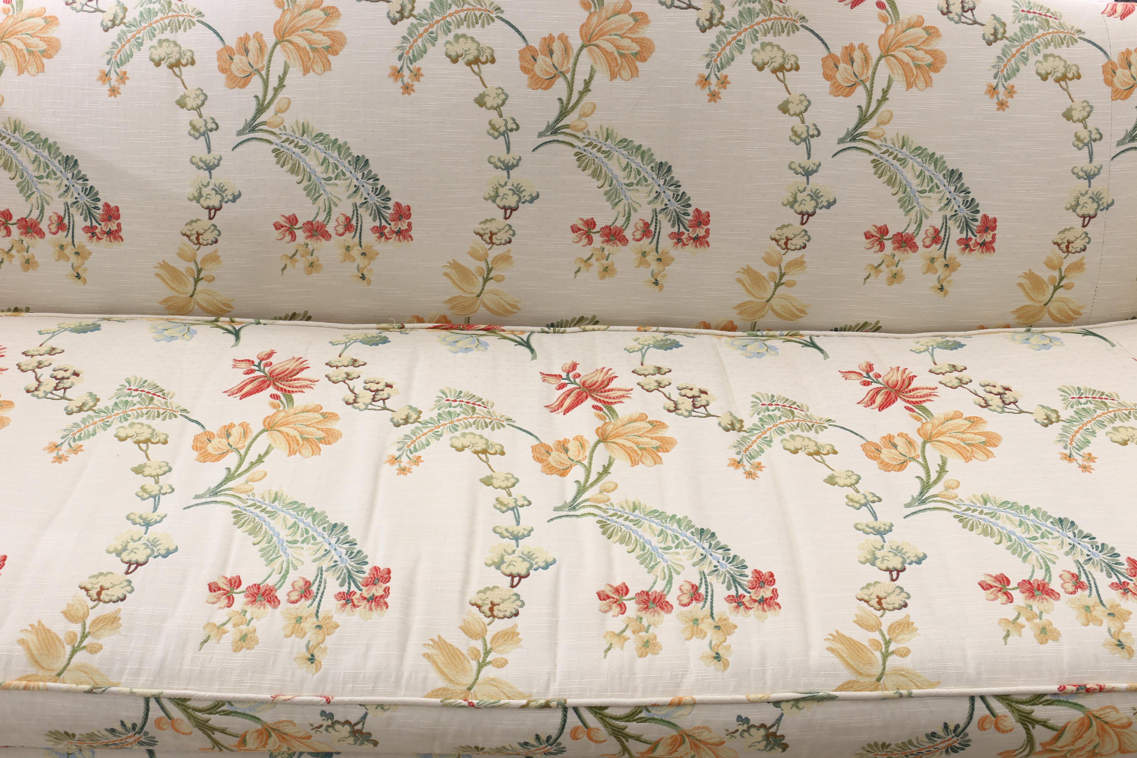 Camelback Sofa with Embroidered Floral Motifs